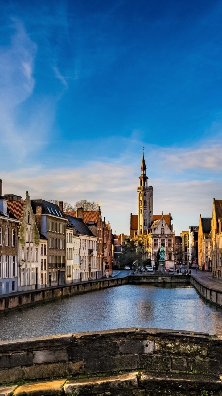 Обои де spinolarei и spiegelrei, канал, водный путь, городок, город в разрешении 720x1280