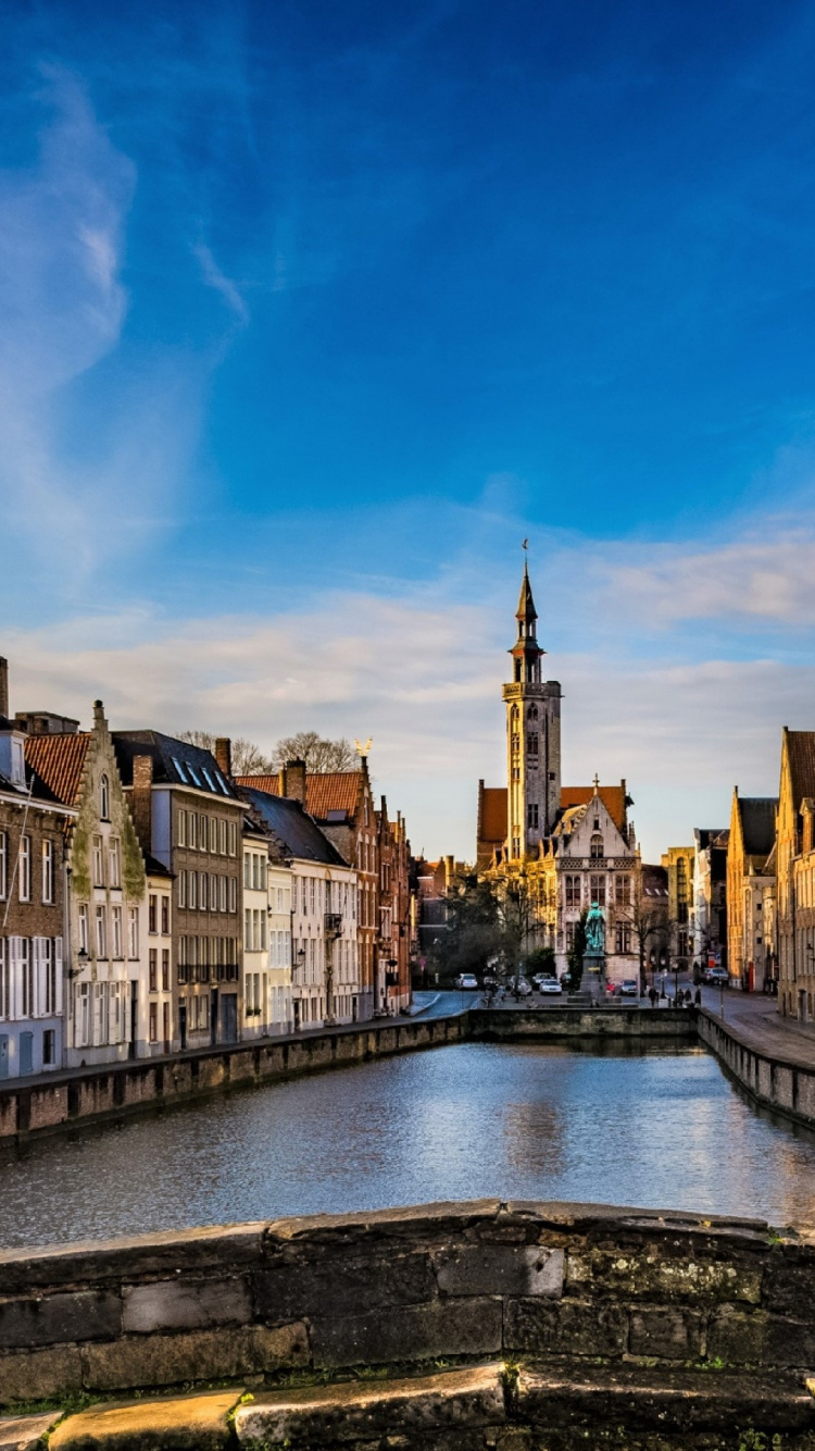 Обои де spinolarei и spiegelrei, канал, водный путь, городок, город в разрешении 750x1334