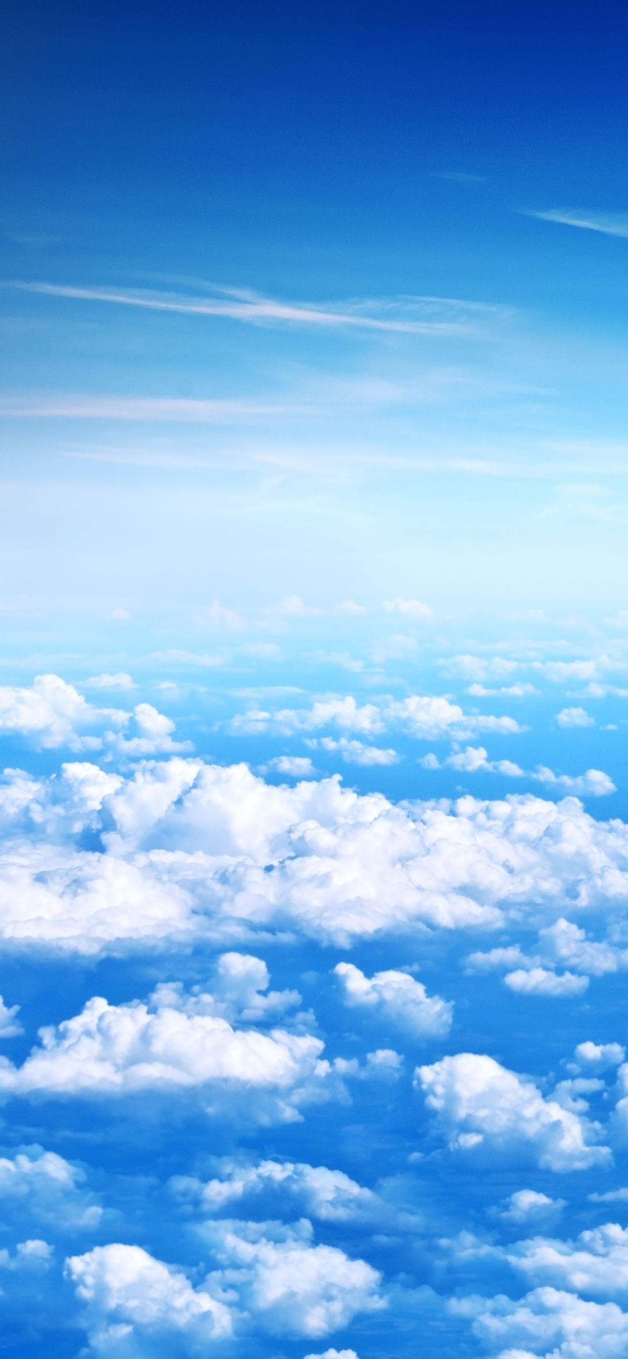 Обои атмосфера, дневное время, облако, синий, горизонт в разрешении 1242x2688