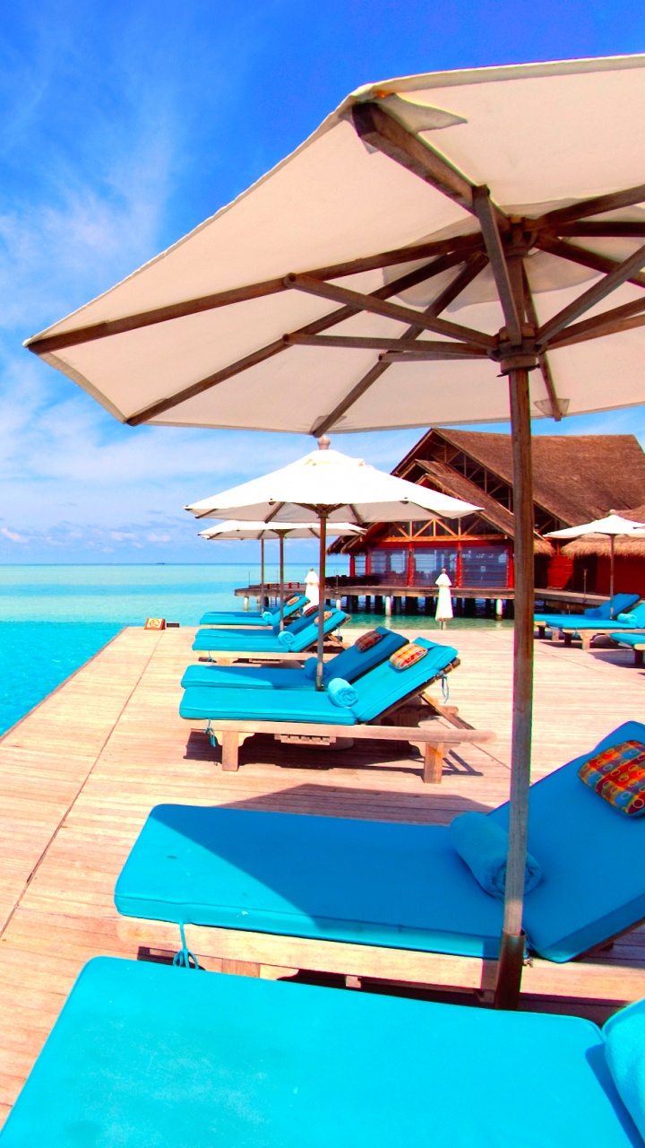 Обои море, морской курорт, пляж, прибежище, плавательный бассейн в разрешении 720x1280