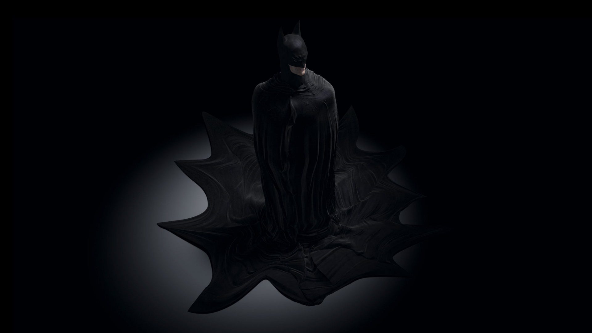 Обои Бэтмен, черный, темнота, черный и белый, монохромный режим в разрешении 1920x1080