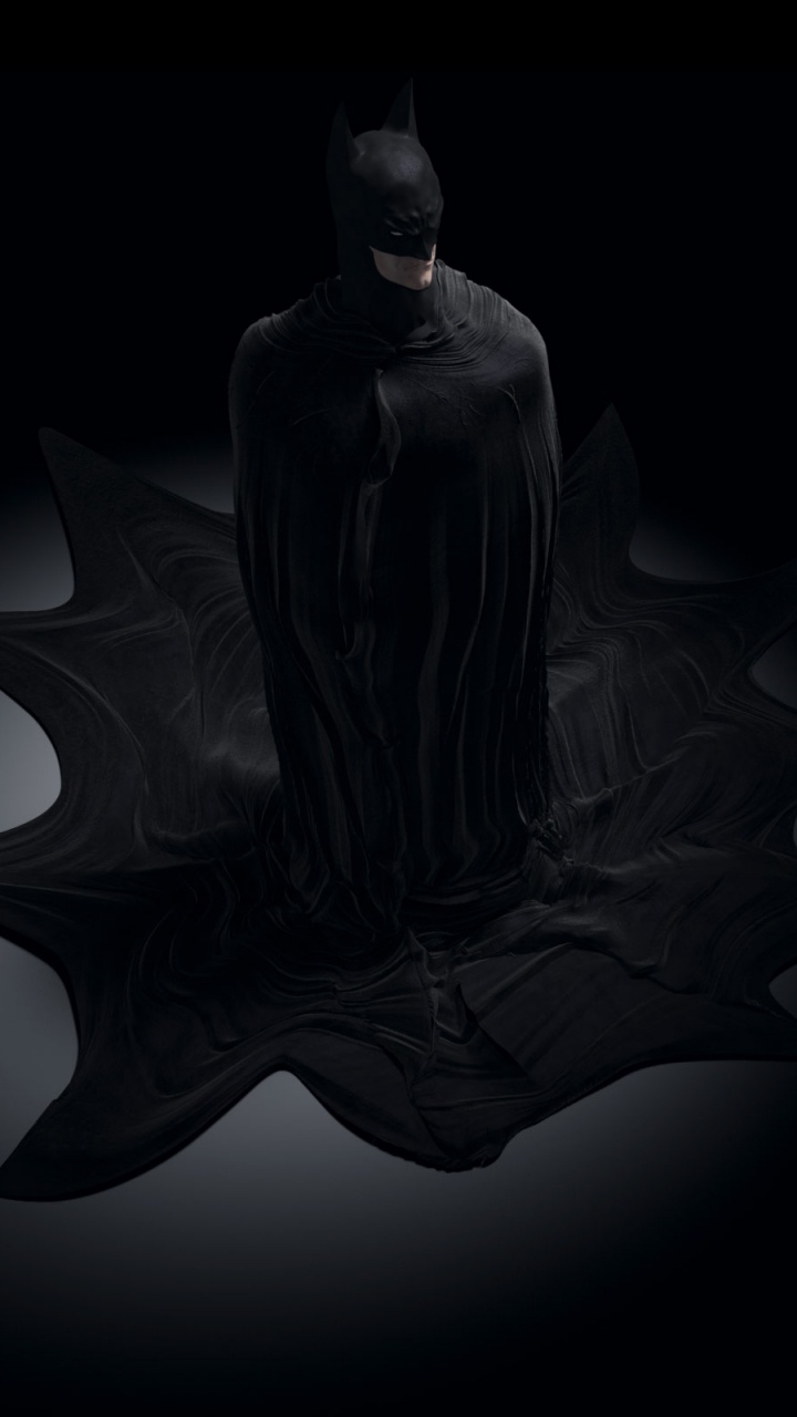 Обои Бэтмен, черный, темнота, черный и белый, монохромный режим в разрешении 720x1280