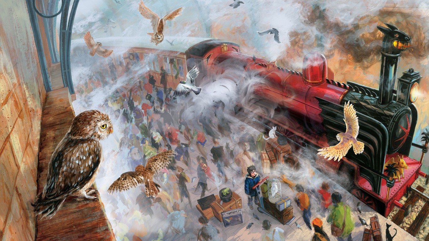 Обои Гарри Поттер, живопись, арт, акварельные краски, визуальное искусство в разрешении 1366x768