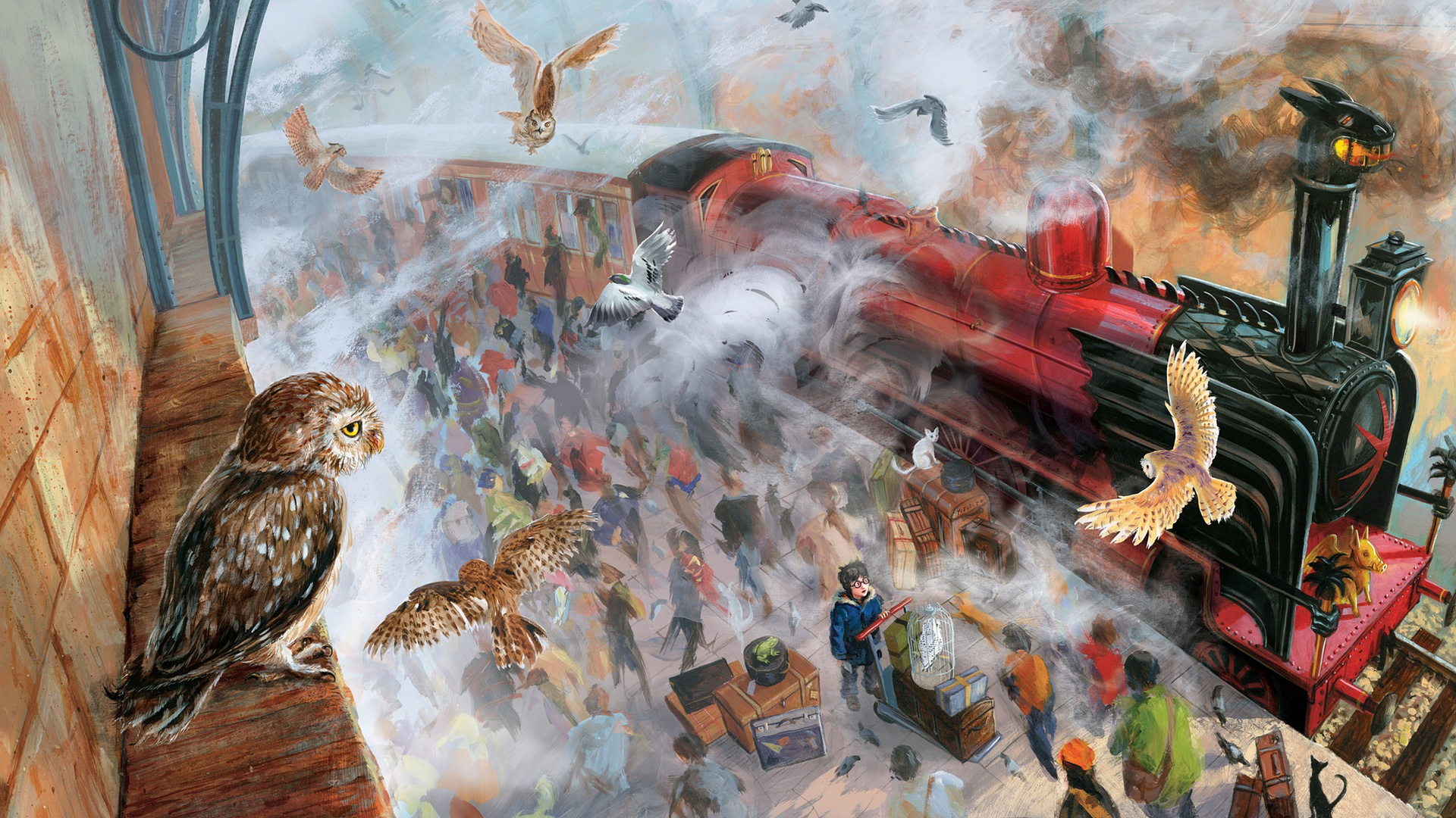 Обои Гарри Поттер, живопись, арт, акварельные краски, визуальное искусство в разрешении 1920x1080