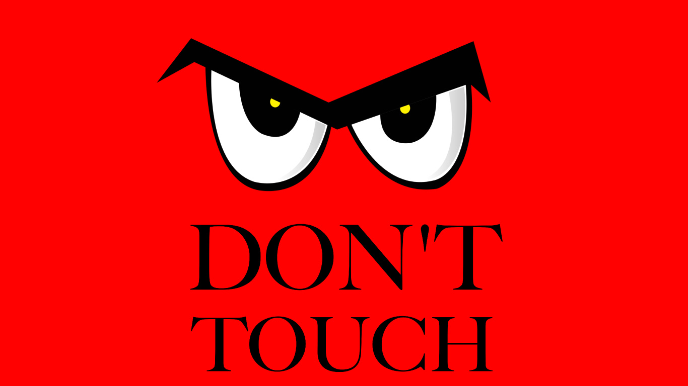 Обои не трогай мой телефон, голова, глаз, улыбка, очки в разрешении 1366x768