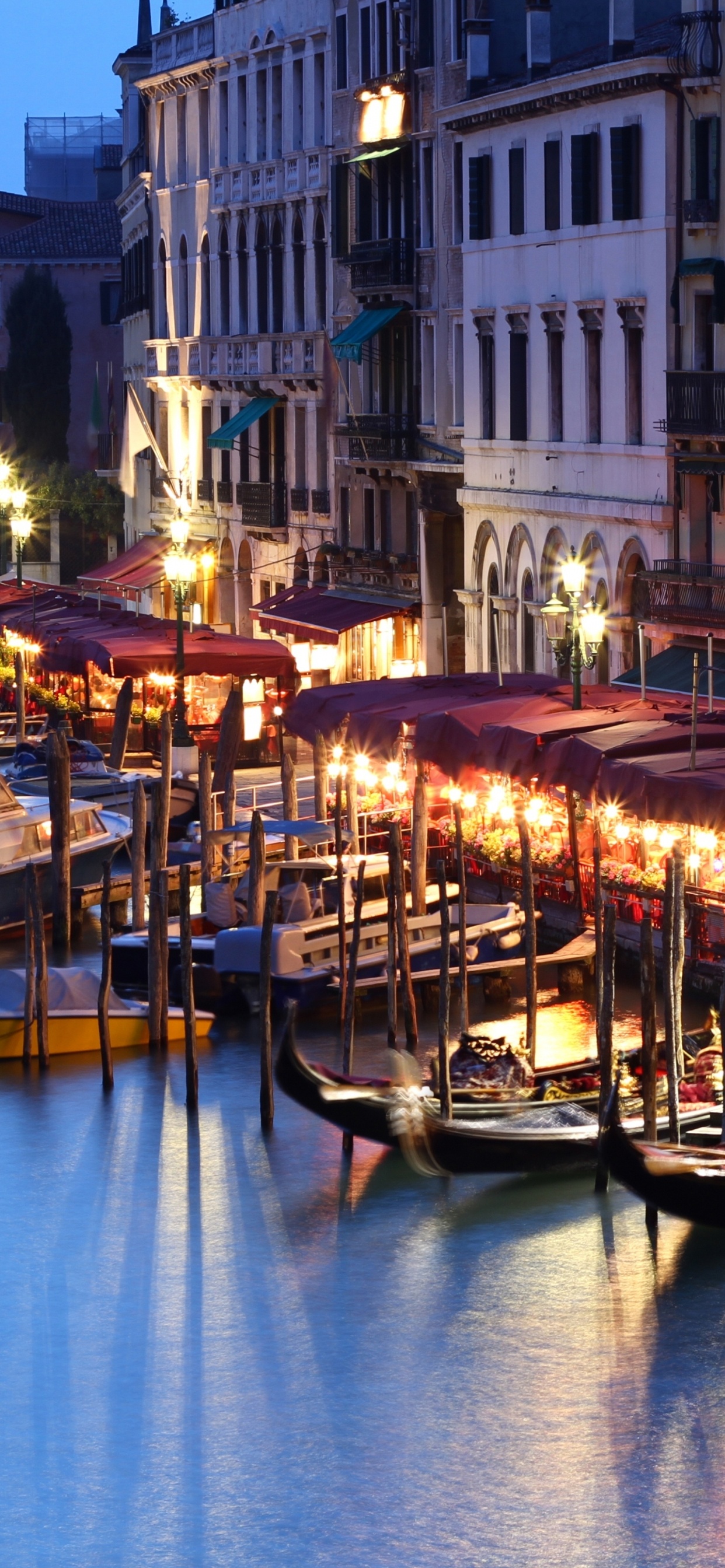 Обои Гранд-канал, мост Риальто, гондола, водный путь, канал в разрешении 1242x2688