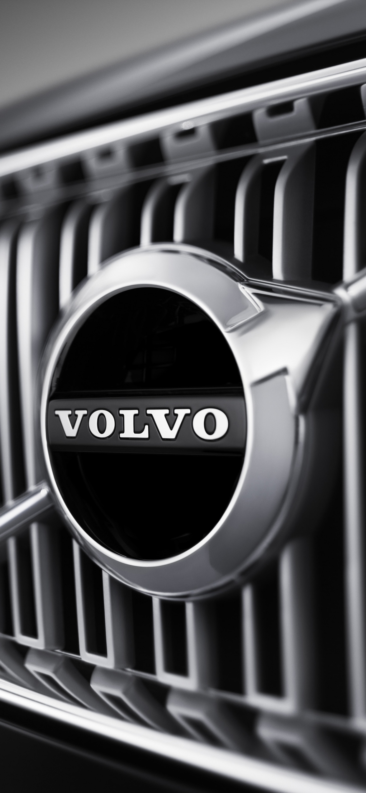 Обои компания volvo, Автомобили Volvo, авто, решетка, черный и белый в разрешении 1242x2688