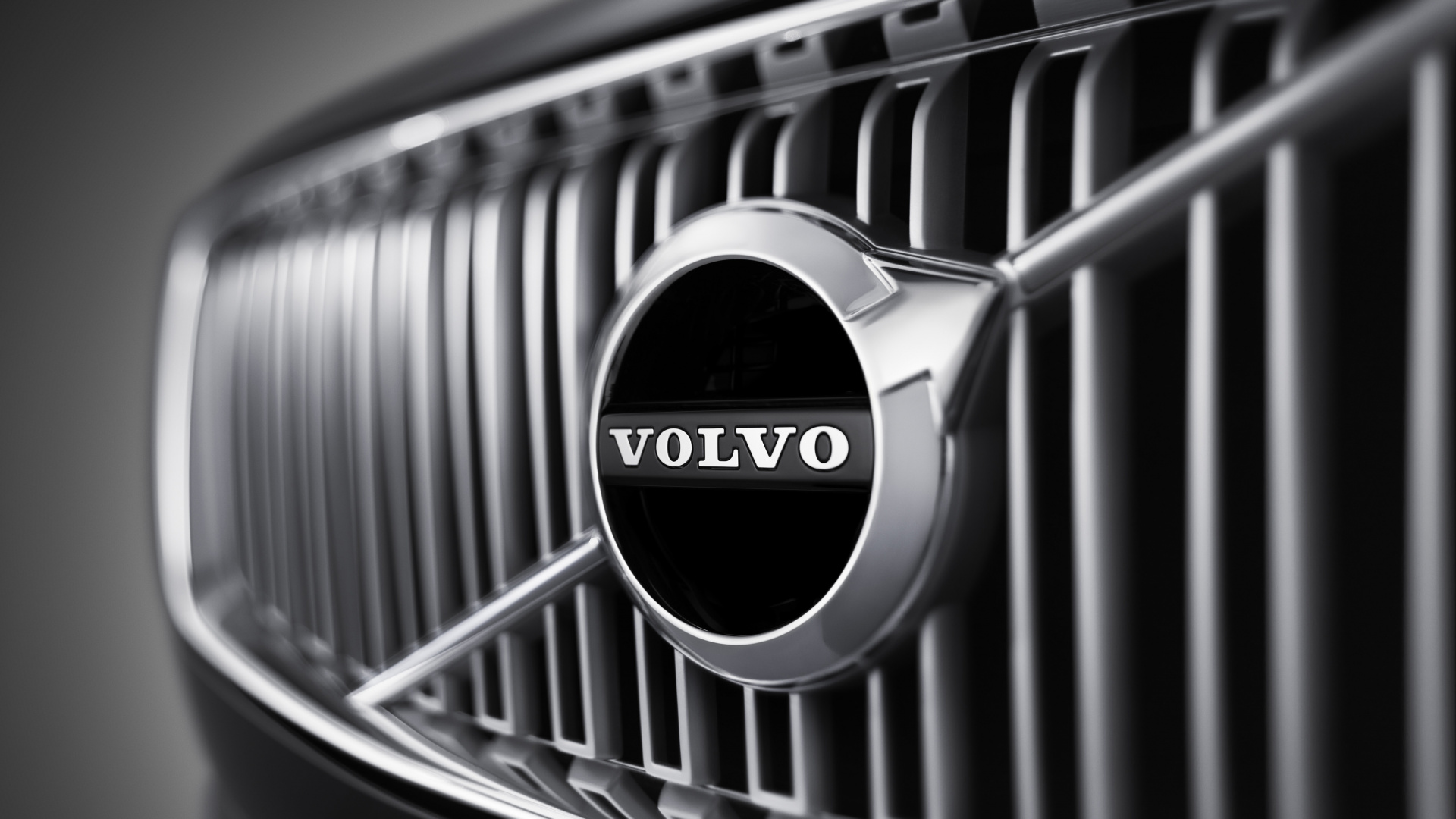 Обои компания volvo, Автомобили Volvo, авто, решетка, черный и белый в разрешении 1920x1080
