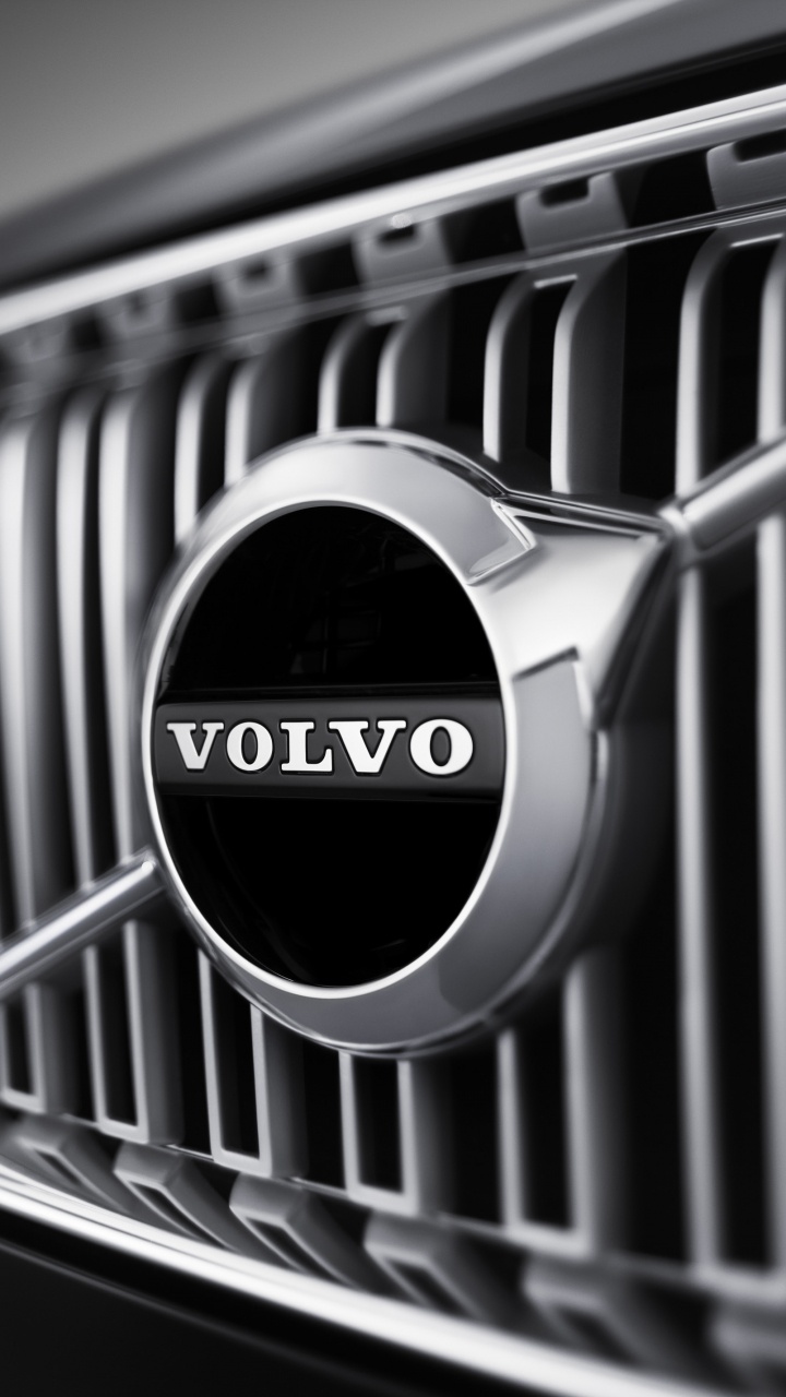 Обои компания volvo, Автомобили Volvo, авто, решетка, черный и белый в разрешении 720x1280
