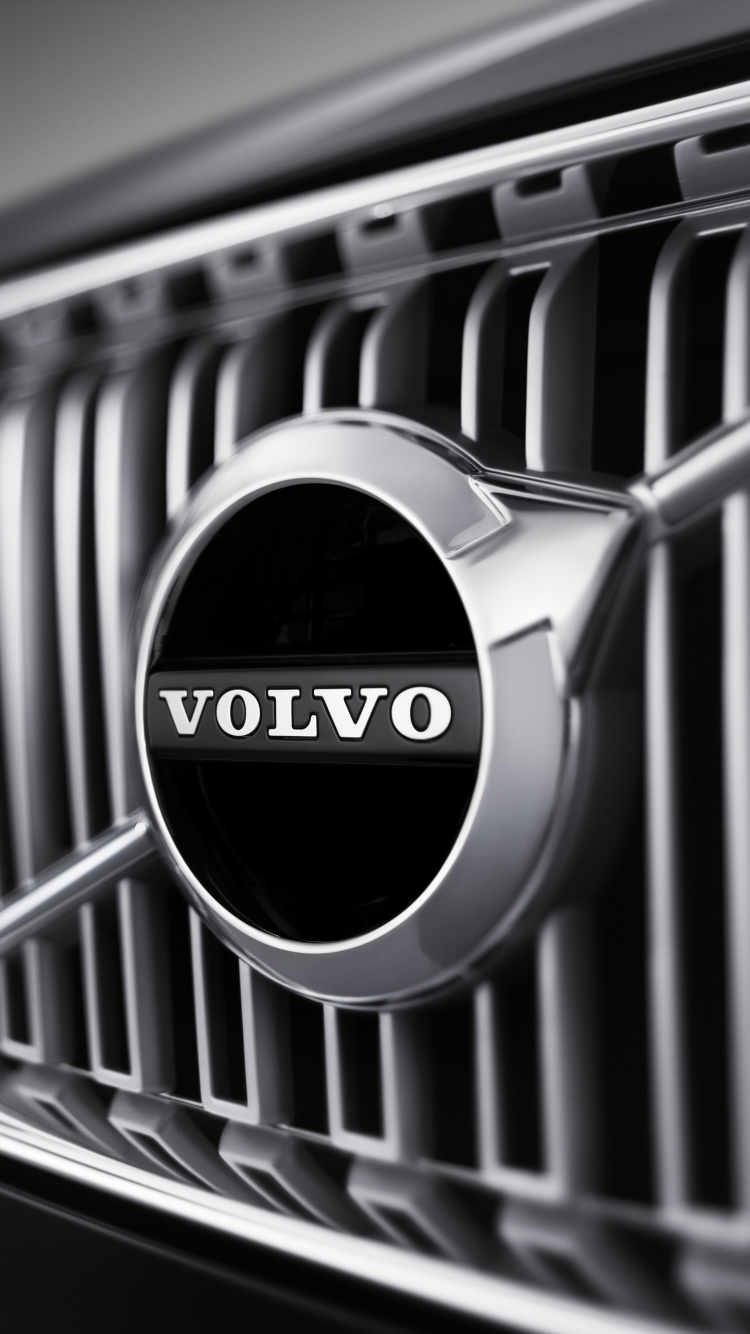 Обои компания volvo, Автомобили Volvo, авто, решетка, черный и белый в разрешении 750x1334