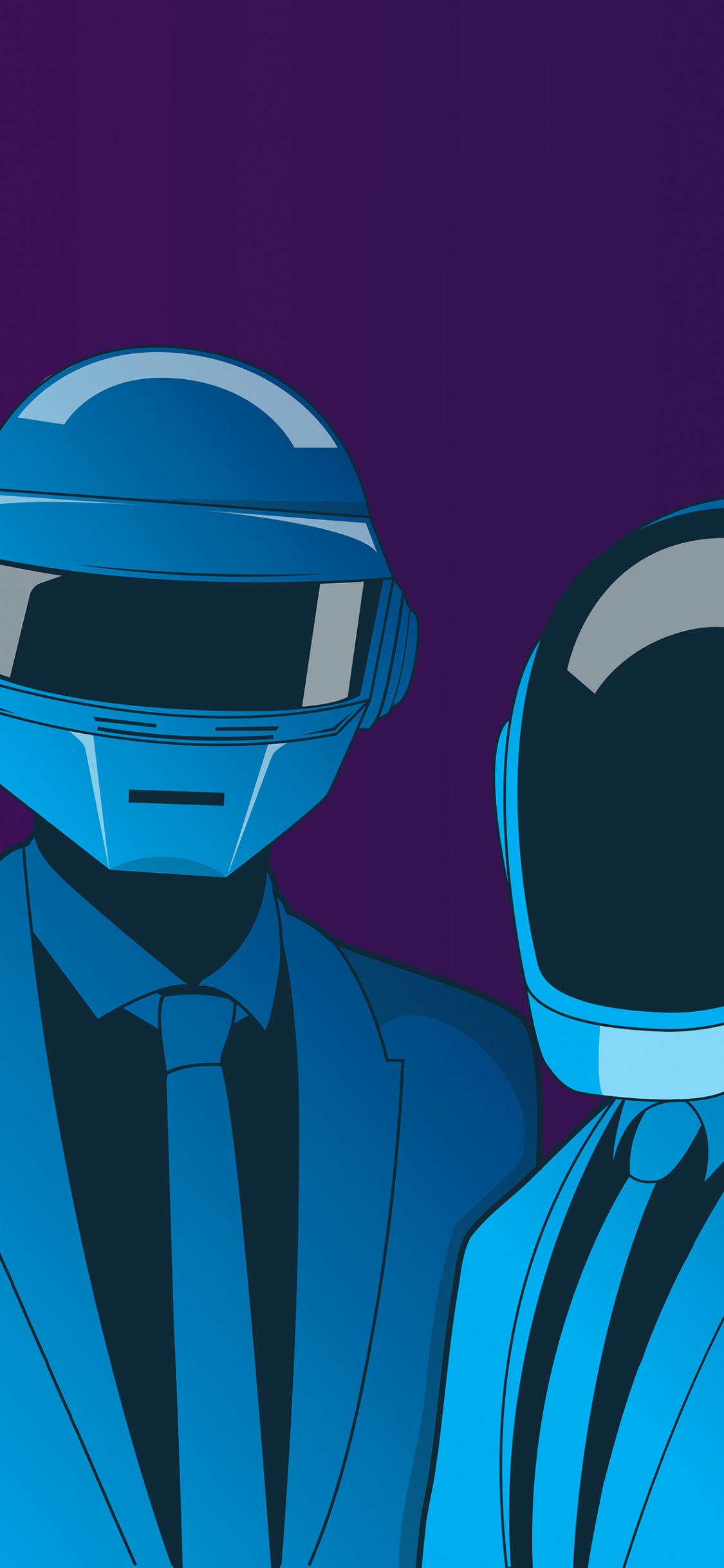 Обои дафт панк, панк-рок, иллюстрация, электрик, верхняя одежда в разрешении 1125x2436