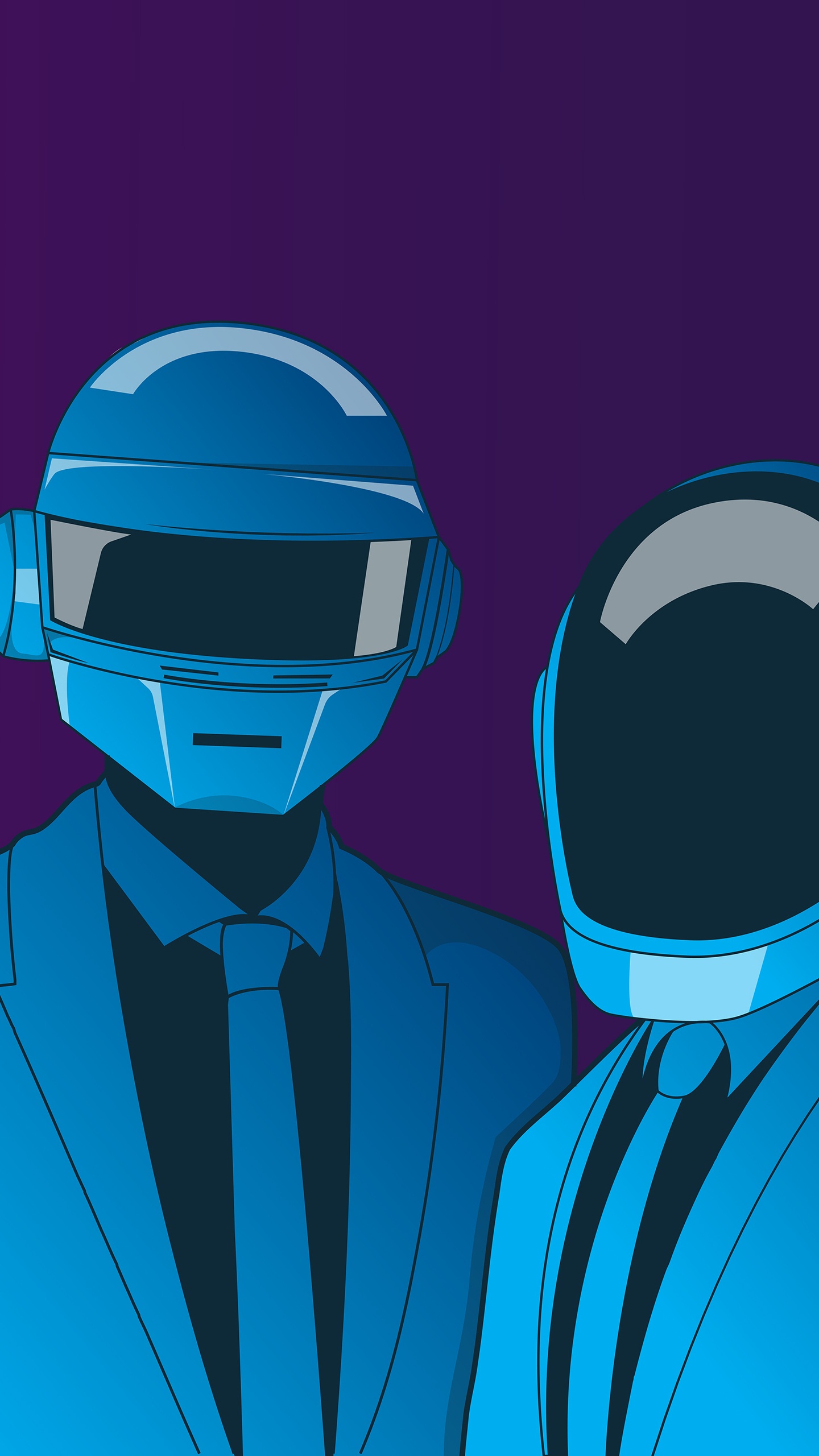 Обои дафт панк, панк-рок, иллюстрация, электрик, верхняя одежда в разрешении 1440x2560