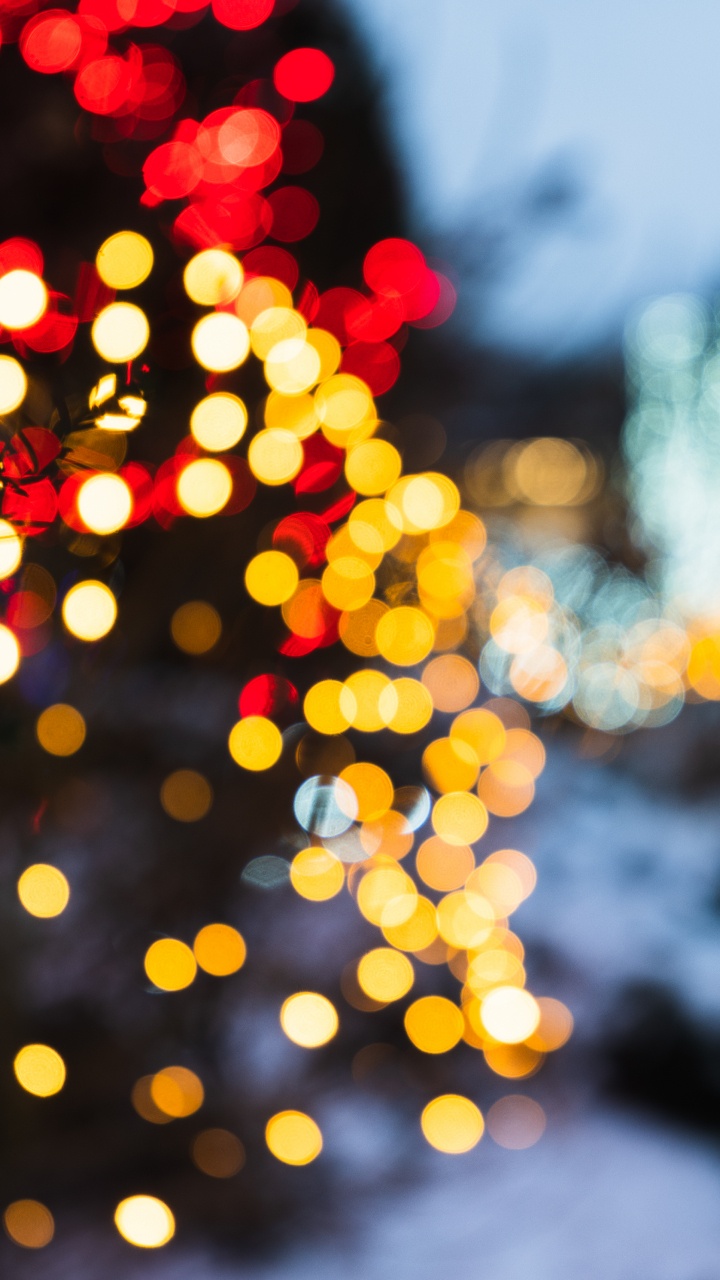 Обои Рождественский день, свет, освещение, отражение, вода в разрешении 720x1280