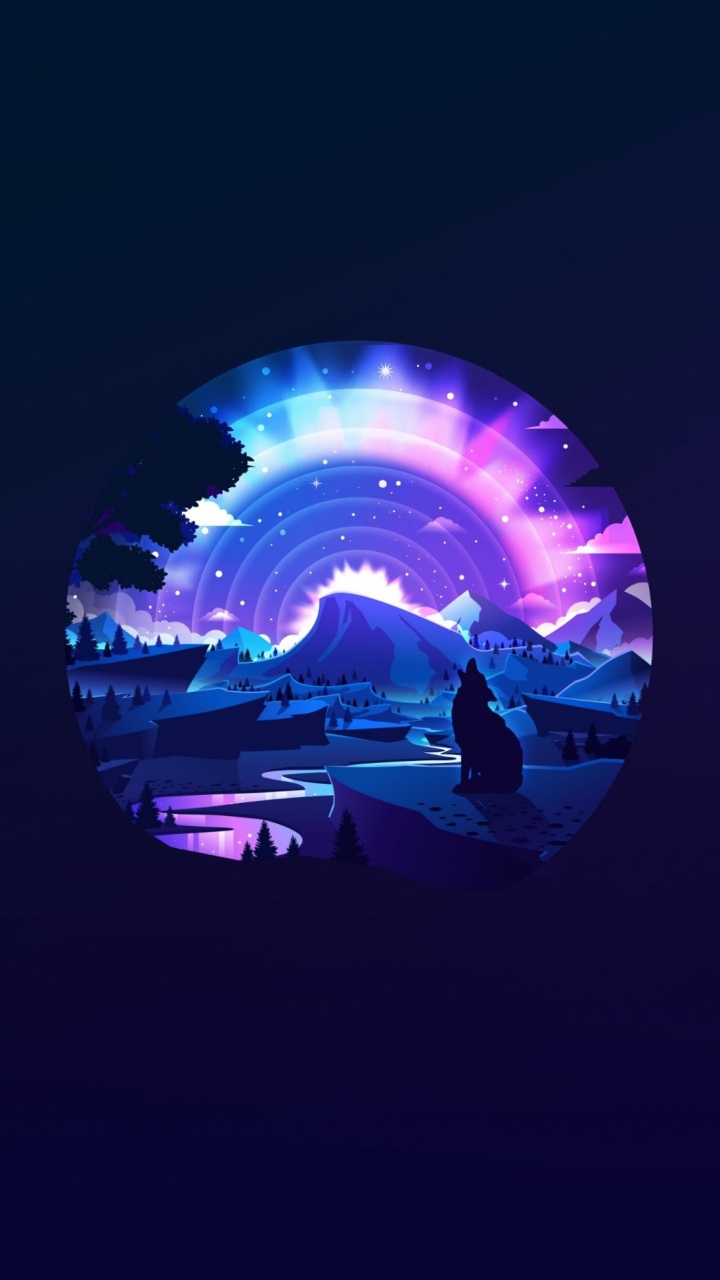 Обои дизайн северного сияния, дизайн, иллюстрация, Рабочий процесс, рисование в разрешении 720x1280