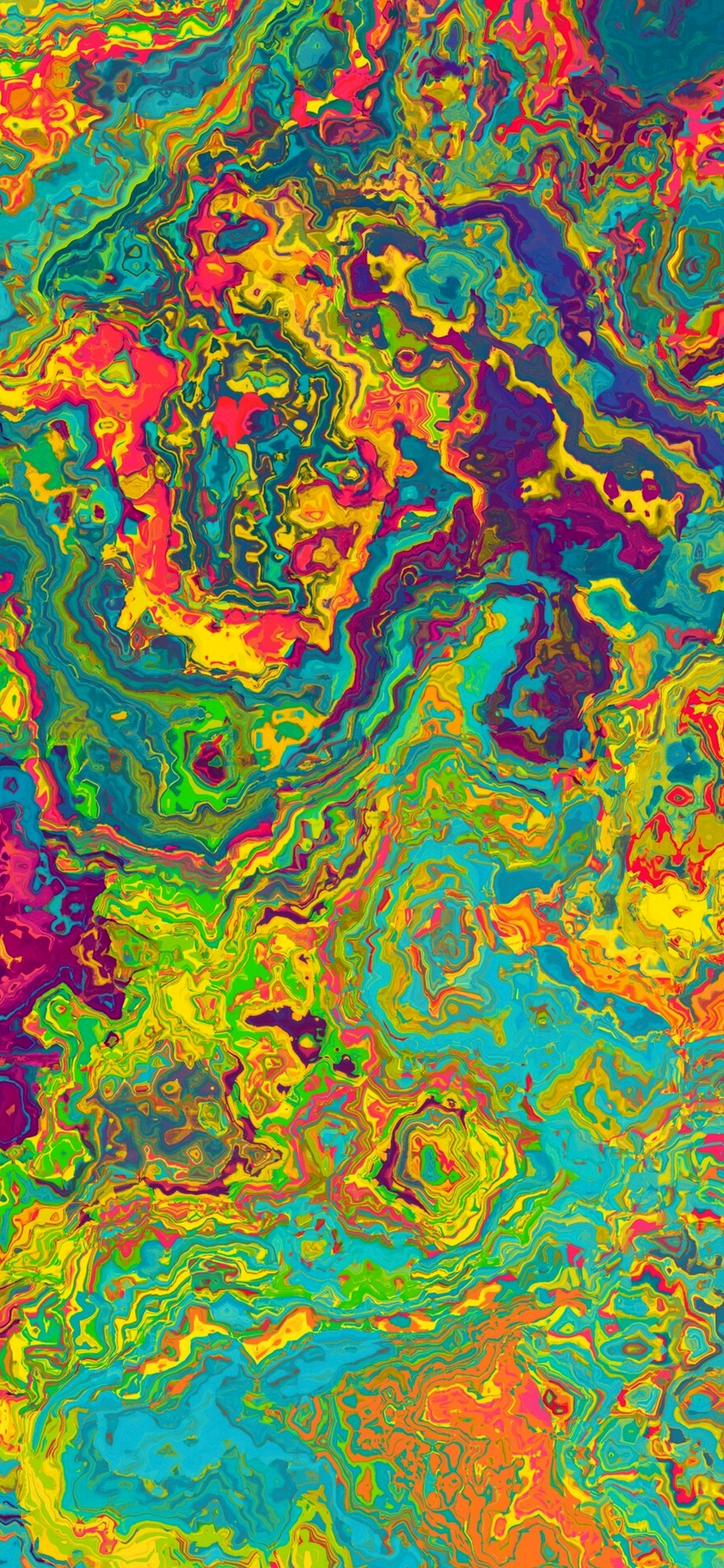 Обои живопись, акриловая краска, арт, визуальное искусство, психоделическое искусство в разрешении 1242x2688