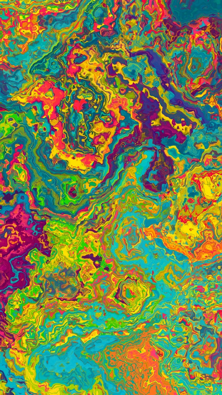 Обои живопись, акриловая краска, арт, визуальное искусство, психоделическое искусство в разрешении 720x1280
