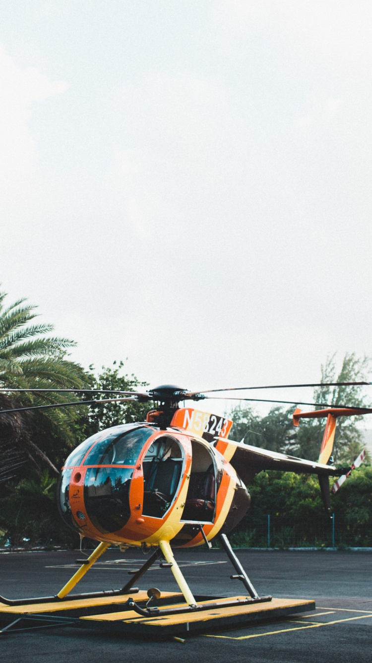 Обои самолеты, винтокрылая машина, дерево, высадка, отдых в разрешении 750x1334