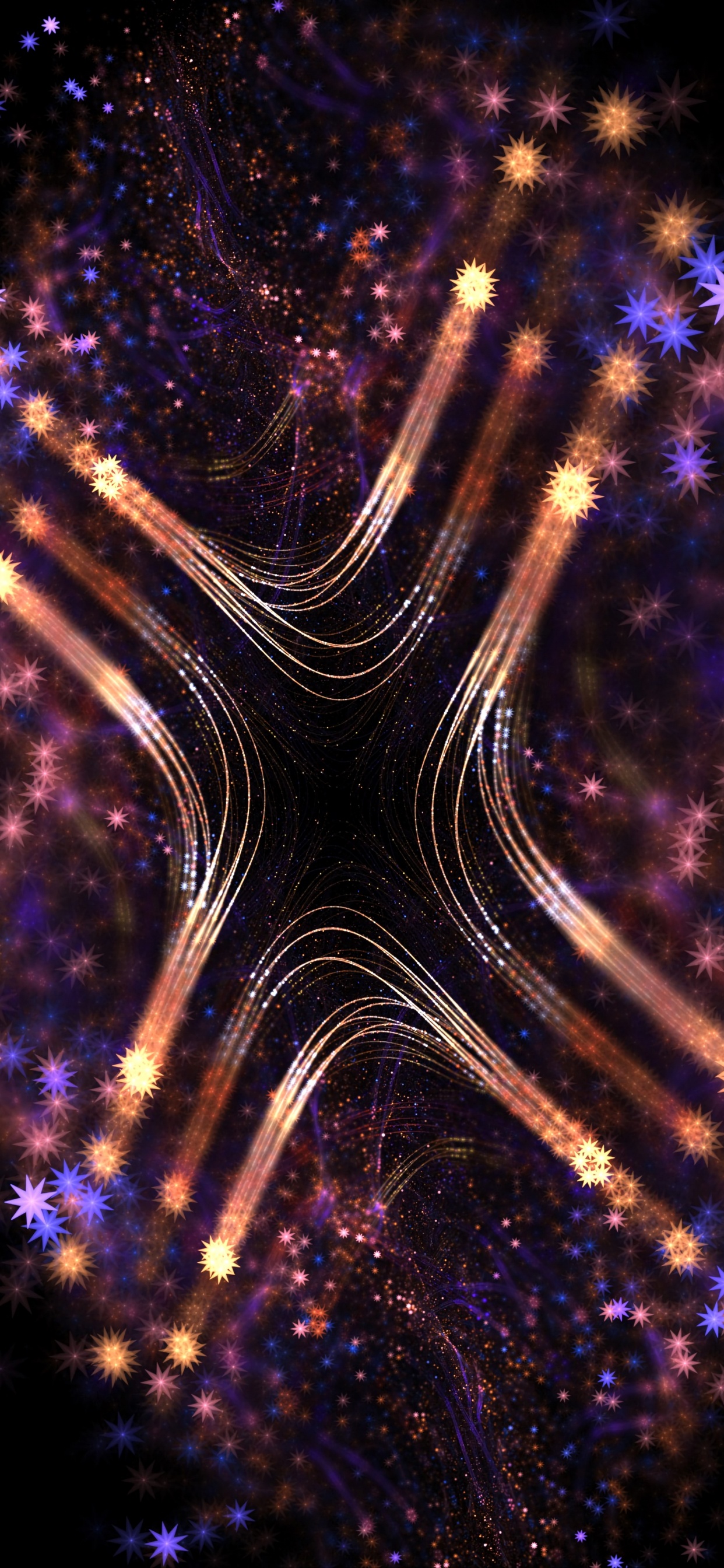 Обои фрактал, пурпур, свет, фрактальное искусство, дизайн в разрешении 1242x2688