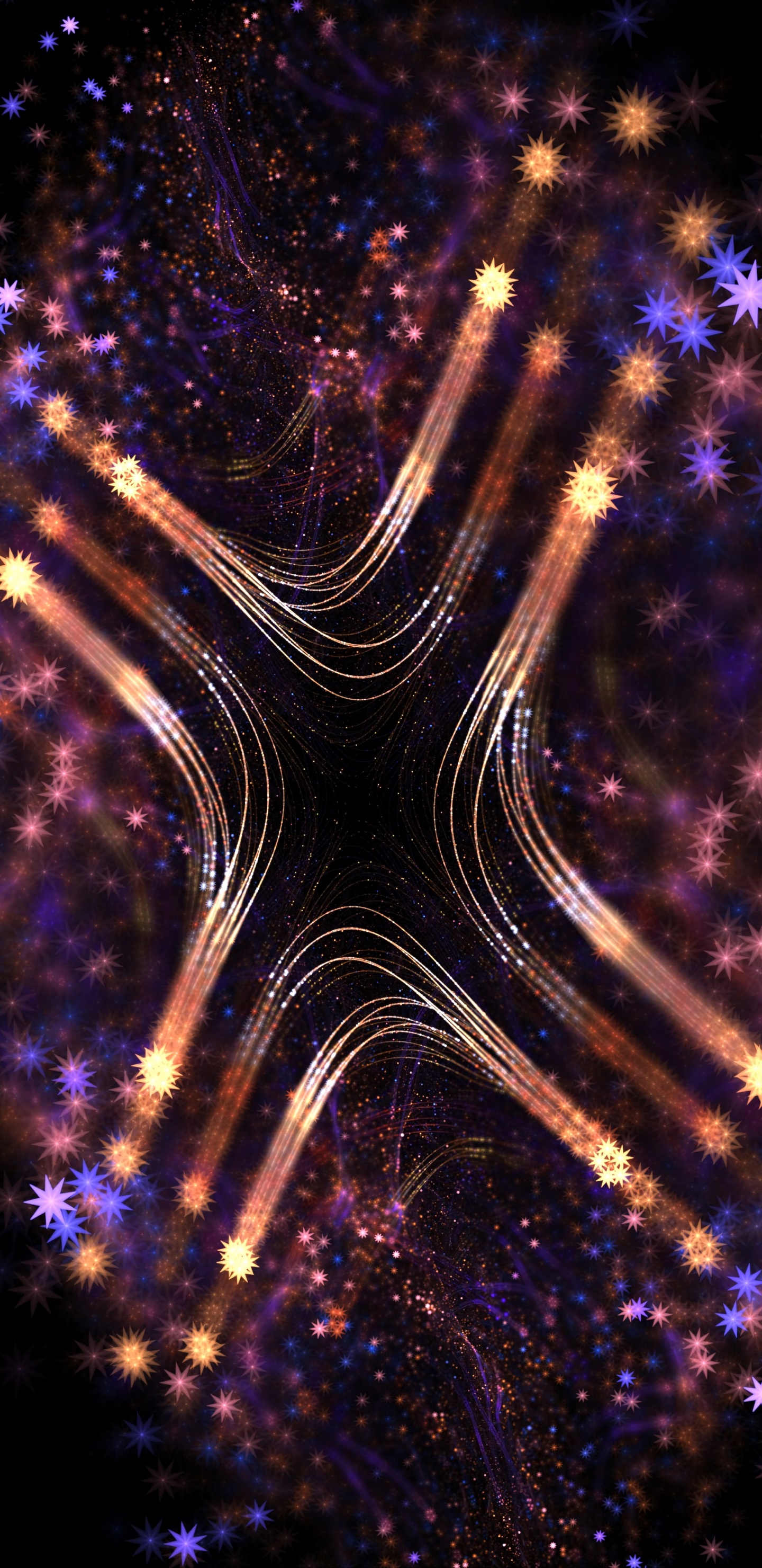 Обои фрактал, пурпур, свет, фрактальное искусство, дизайн в разрешении 1440x2960