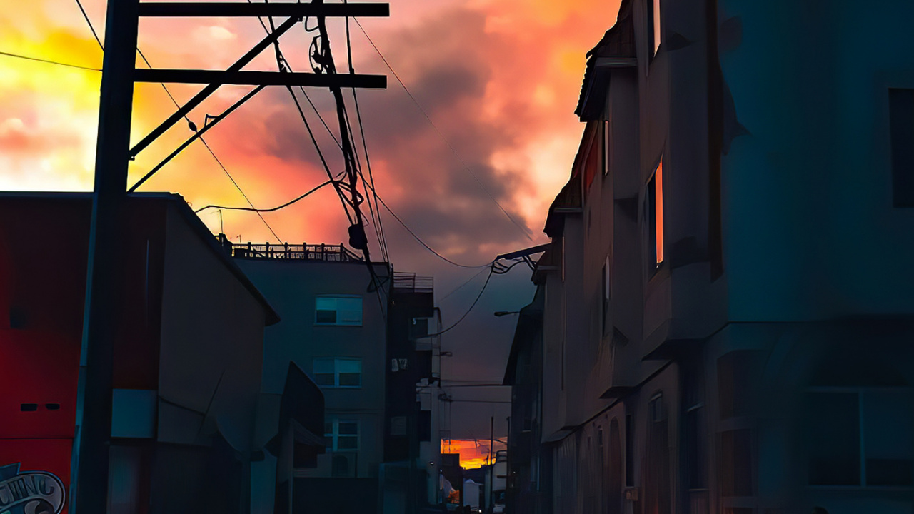 Обои закат, вечер, послесвечение, сумрак, Оранжевый цвет в разрешении 1280x720