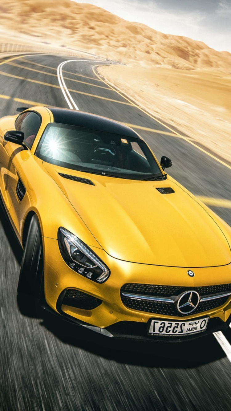 Обои суперкар, авто, спорткар, Mercedes-Benz CLS-Class, желтый в разрешении 750x1334