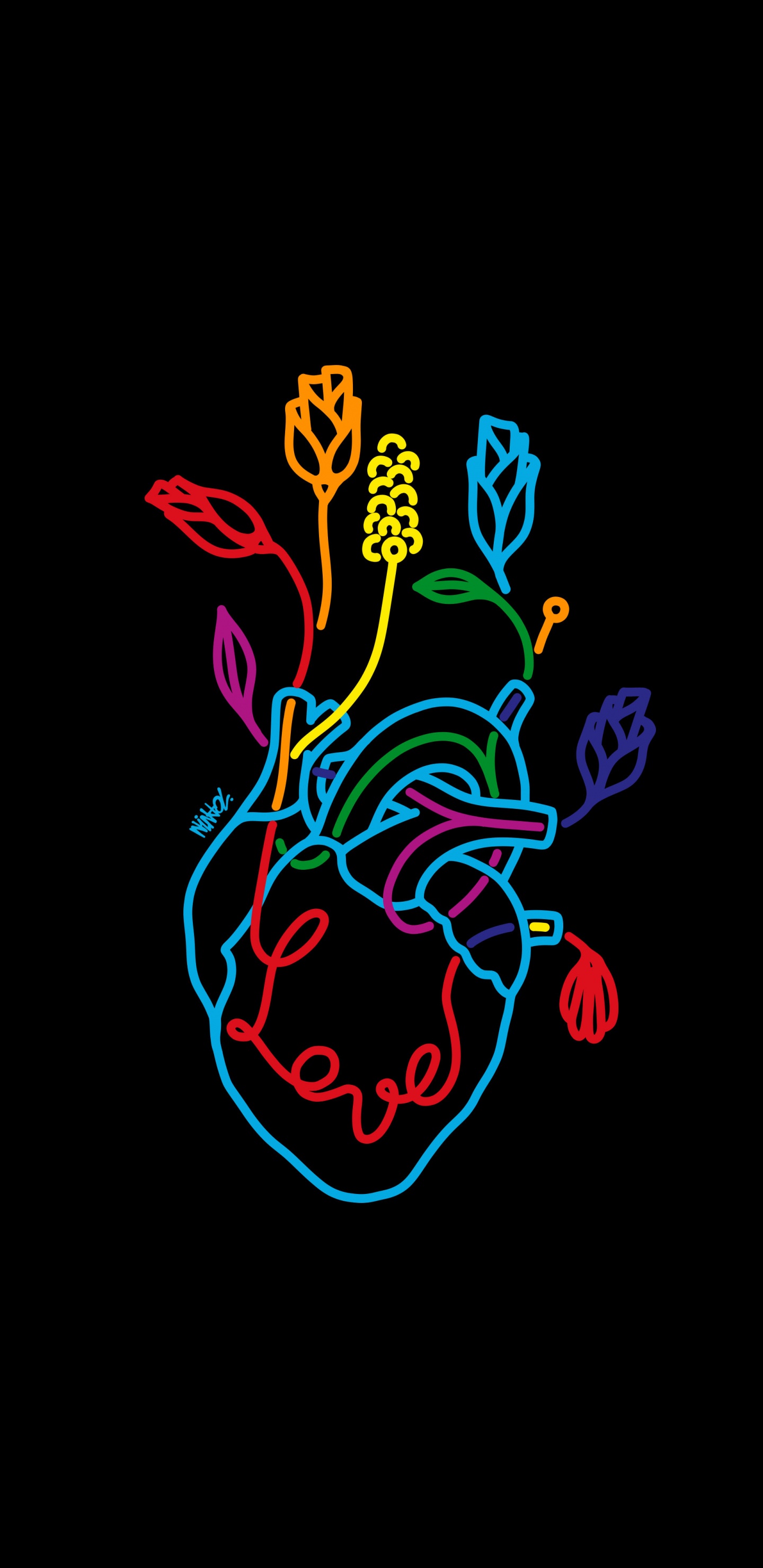 Обои арт, постер, рисование, иллюстрация, графики в разрешении 1440x2960