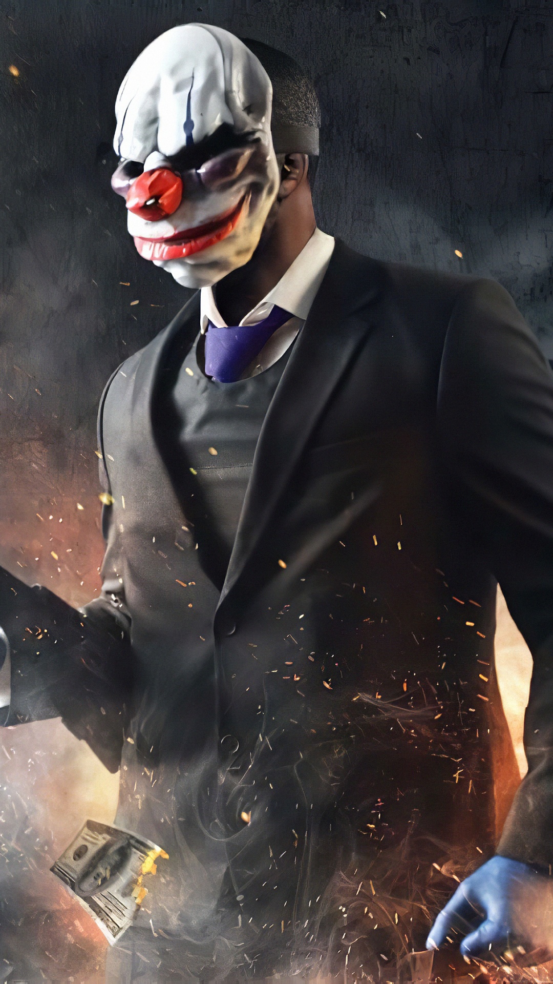Обои payday 2, Получки Ограбление, steam, компьютерная игра, суперзлодей в разрешении 1080x1920