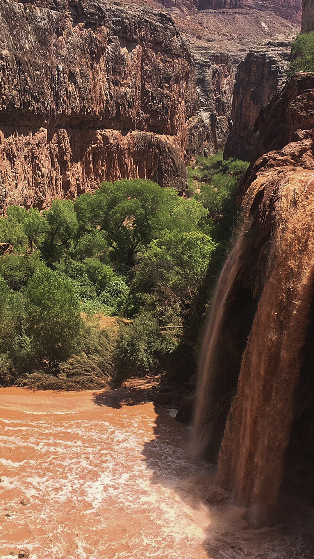 Обои большой каньон, Каньоне Хавасу, каньон, водопад, природа в разрешении 1080x1920