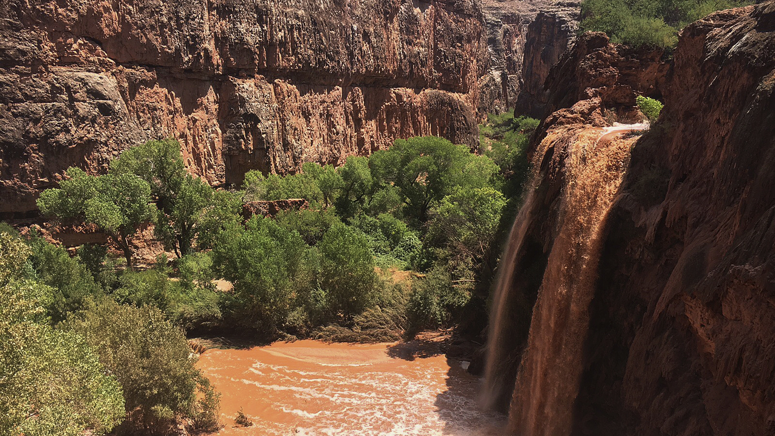 Обои большой каньон, Каньоне Хавасу, каньон, водопад, природа в разрешении 2560x1440