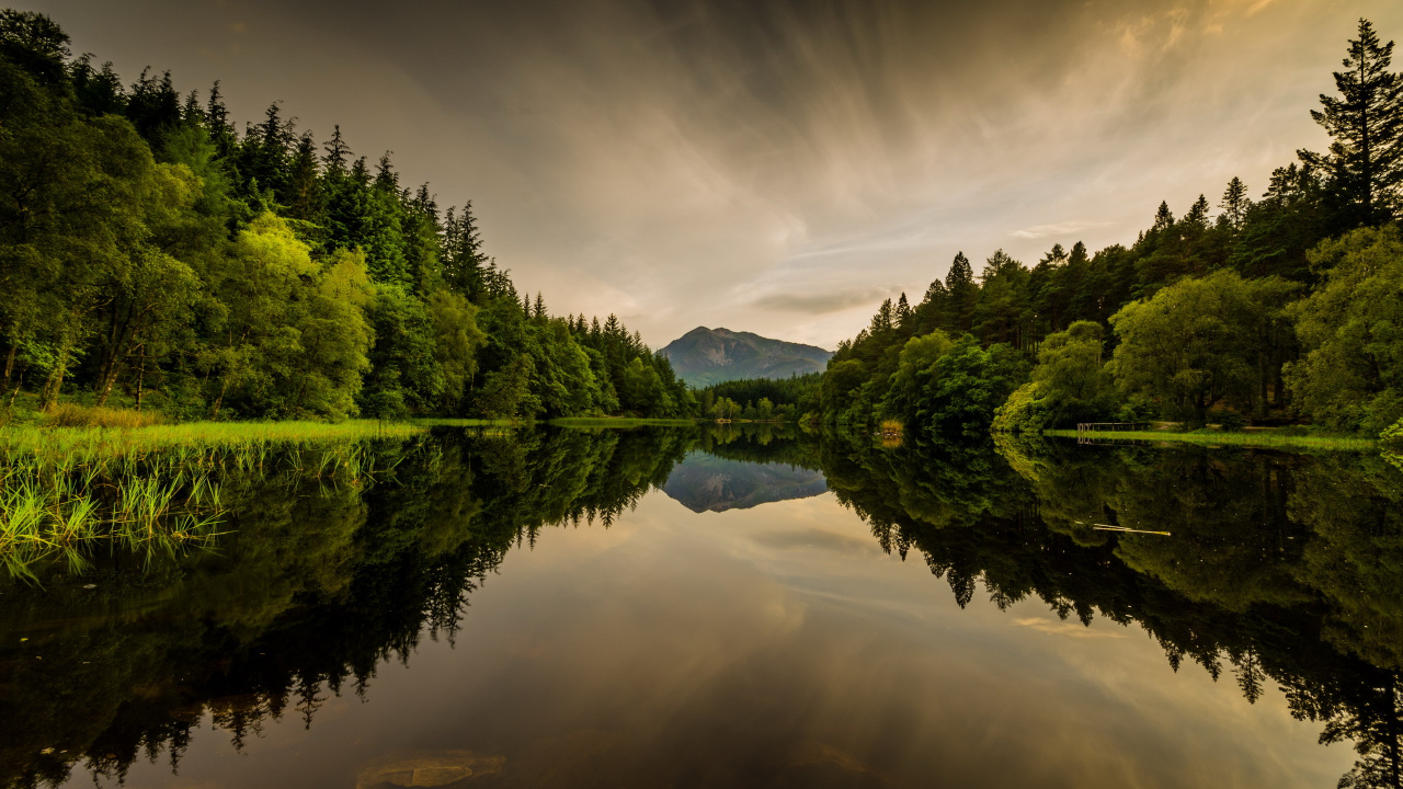 Обои Гленко Лочан, отражение, природа, вода, реки в разрешении 1280x720