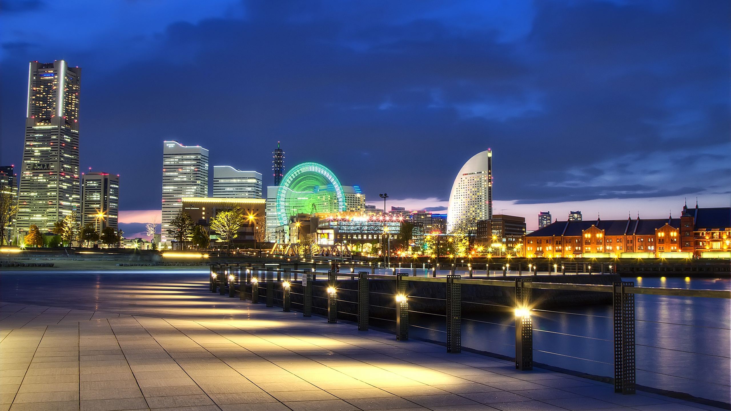 Обои ночь, Токио, город, городской пейзаж, городской район в разрешении 2560x1440