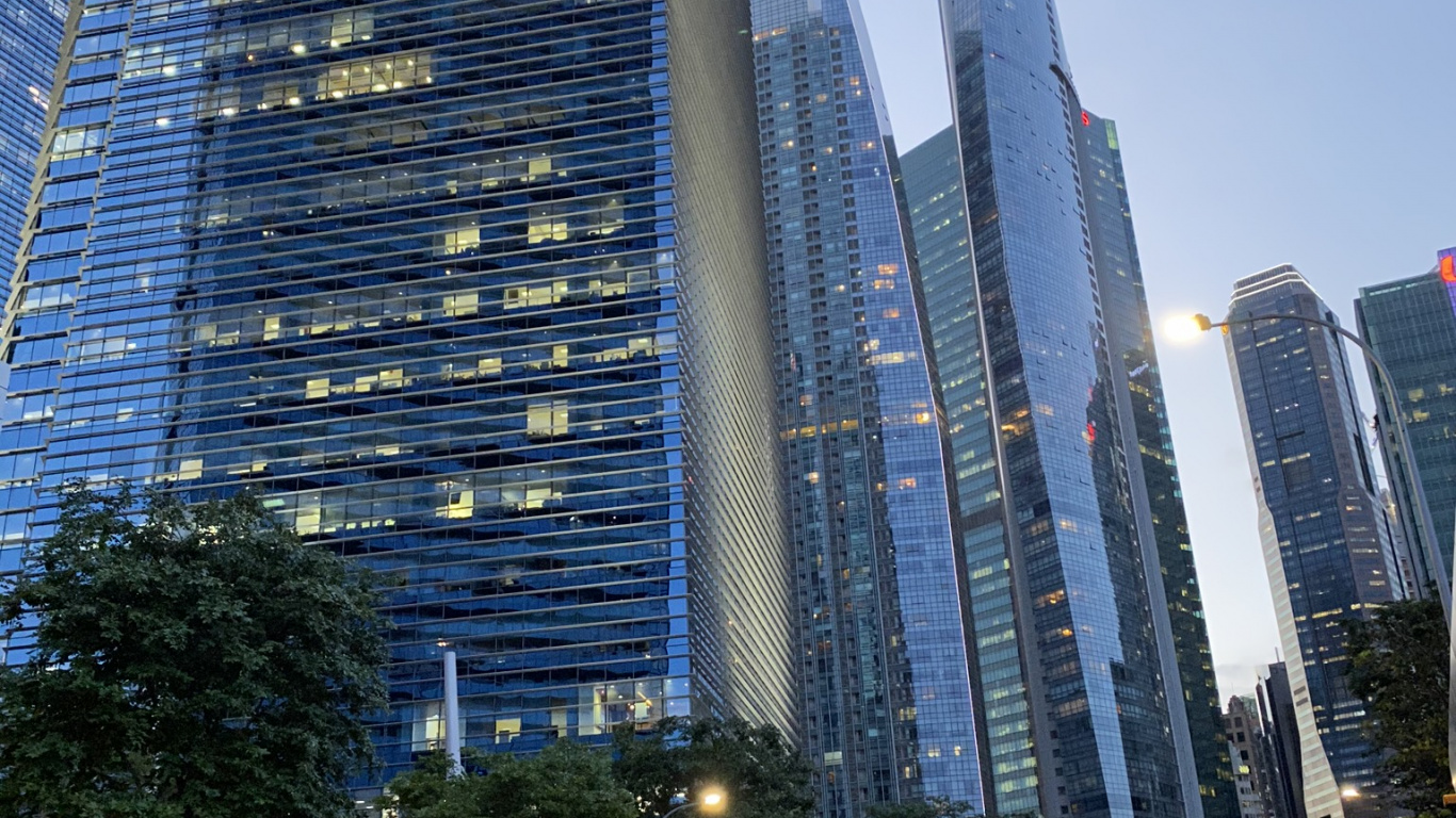 Обои Сингапур, башня, городской район, город, метрополия в разрешении 1366x768