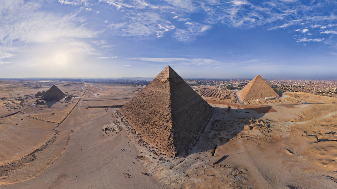Обои Великий Сфинкс Гизы, путешествие, пирамида, историческое место, памятник в разрешении 1280x720