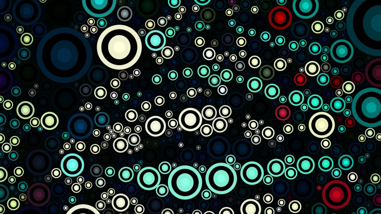 Обои узор, фрактальное искусство, синий, круг, вода в разрешении 1280x720