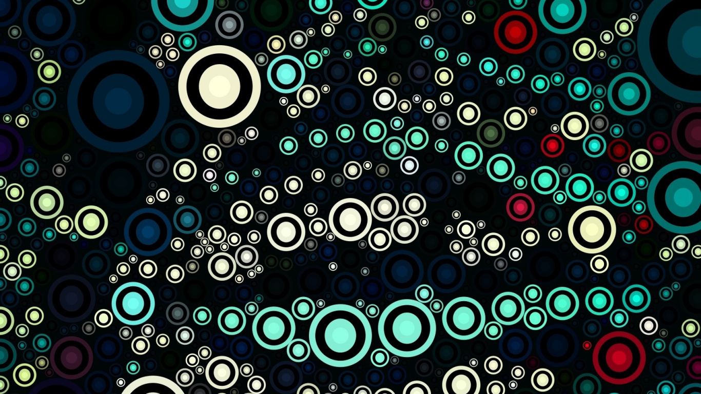 Обои узор, фрактальное искусство, синий, круг, вода в разрешении 1366x768