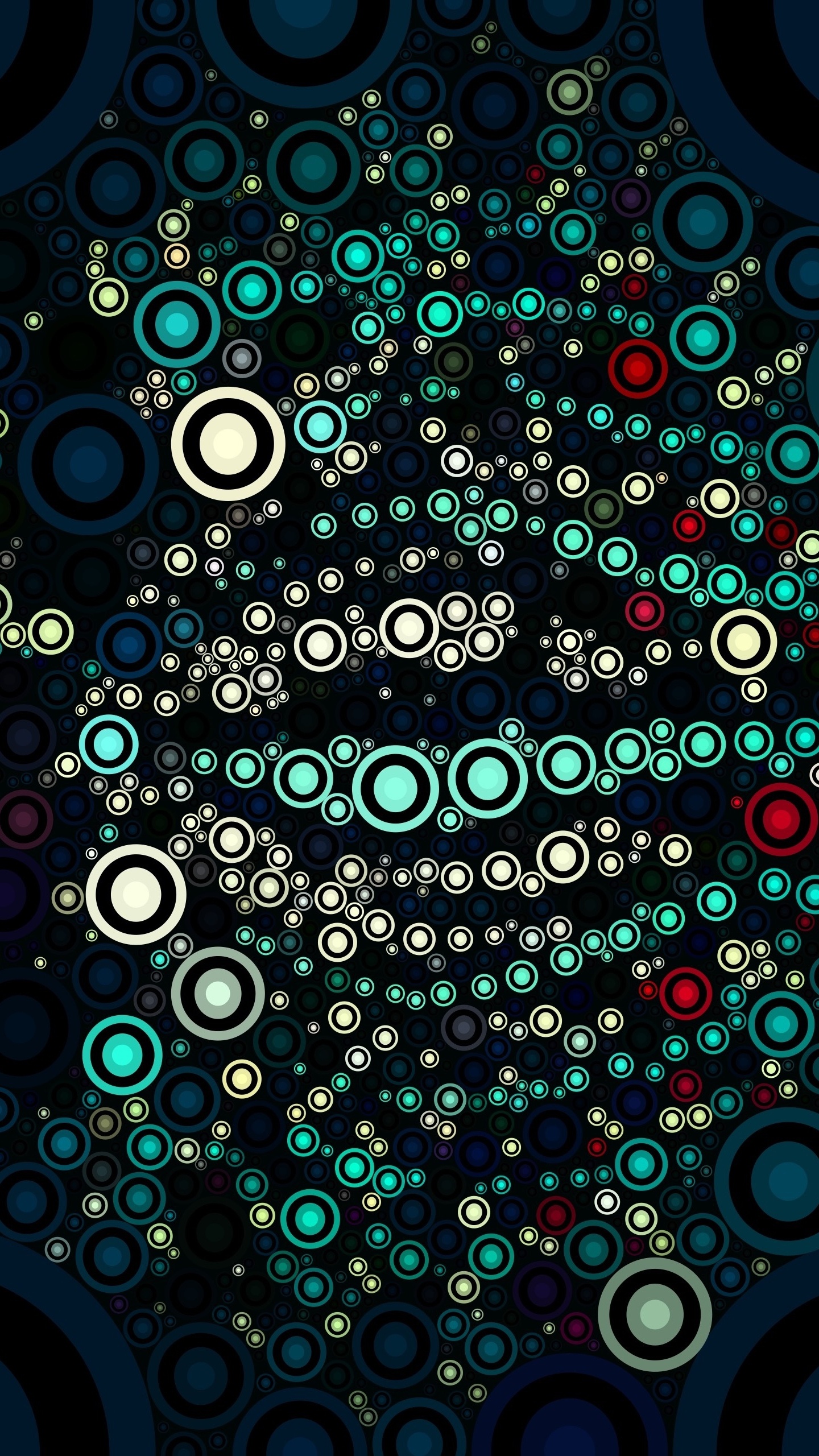 Обои узор, фрактальное искусство, синий, круг, вода в разрешении 1440x2560