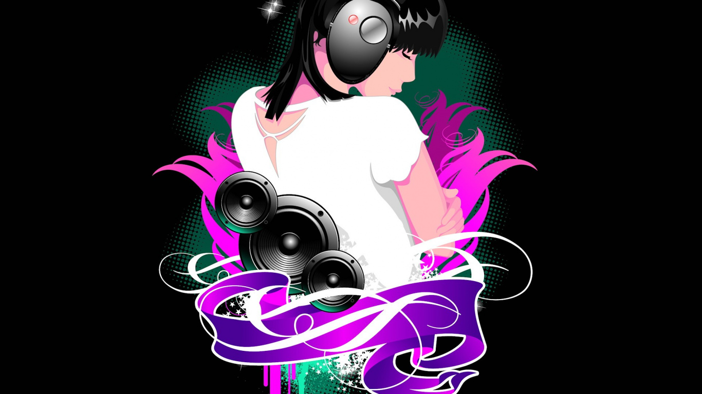 Обои графический дизайн, иллюстрация, розовый, анимация, графика в разрешении 1366x768