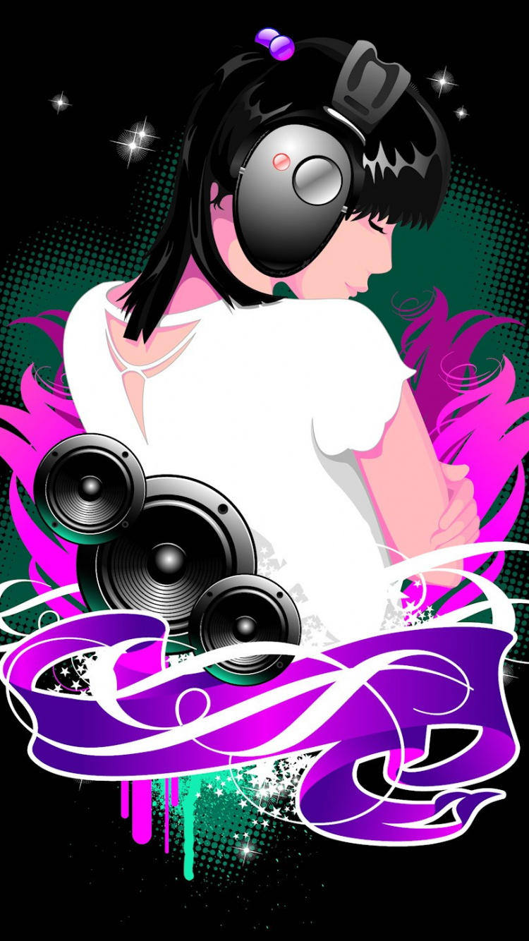 Обои графический дизайн, иллюстрация, розовый, анимация, графика в разрешении 750x1334