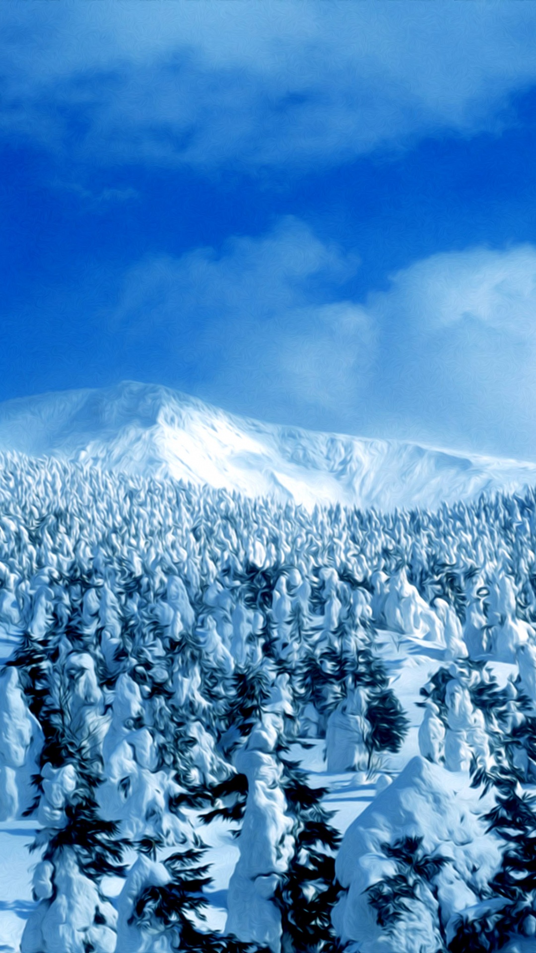 Обои снег, зима, гора, замораживание, горный хребет в разрешении 1080x1920