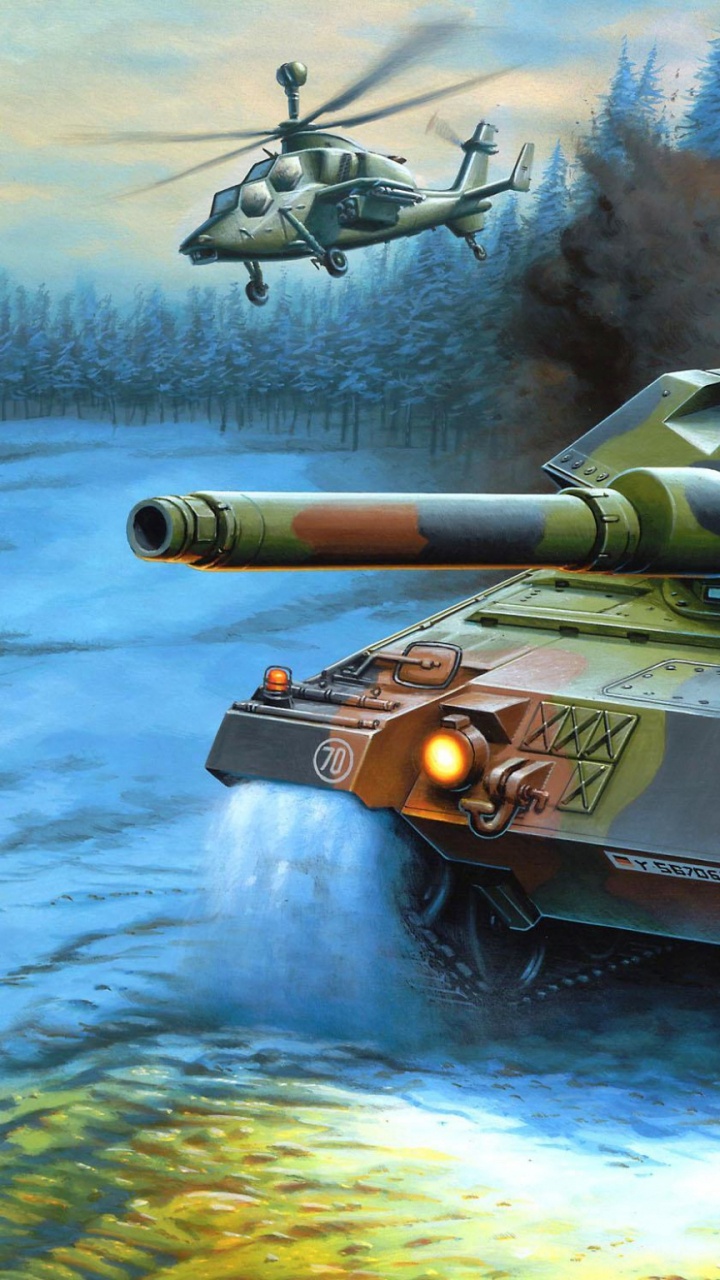 Обои леопард 2, бак, ревелл, броневик, орудийная башня в разрешении 720x1280