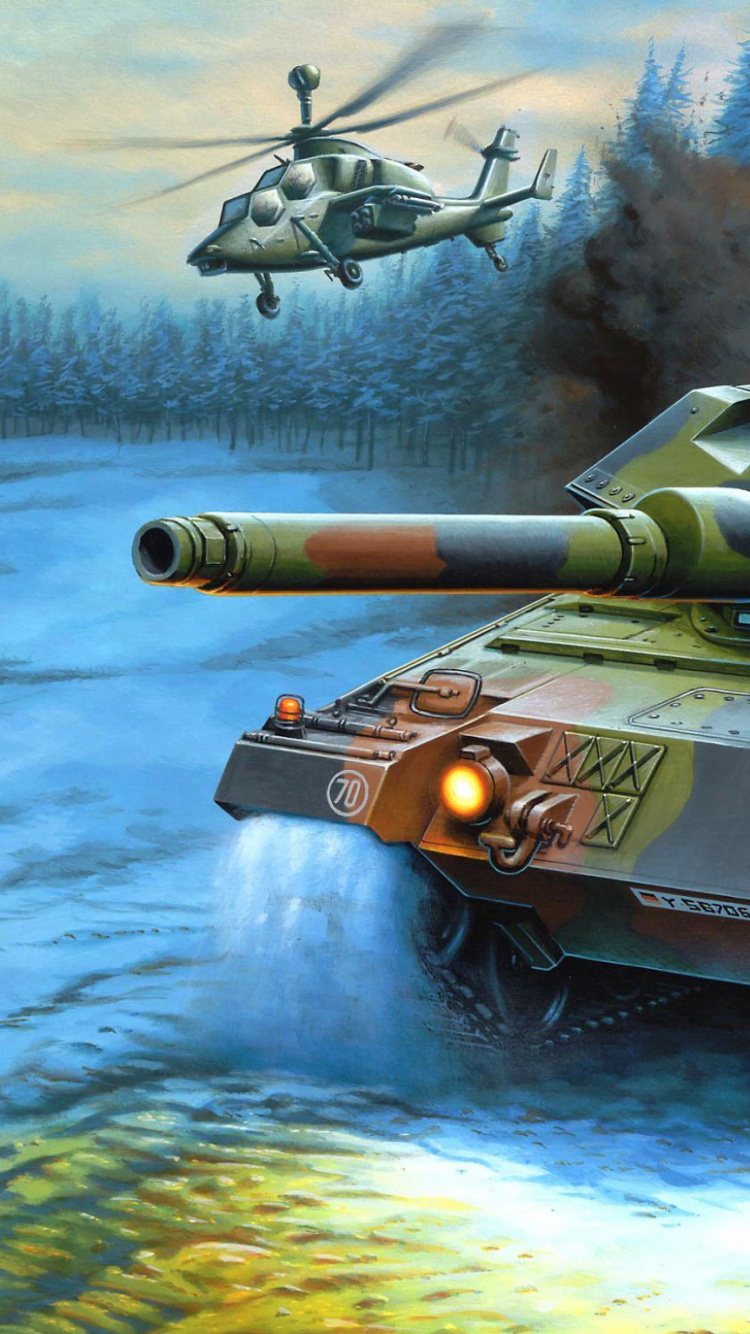 Обои леопард 2, бак, ревелл, броневик, орудийная башня в разрешении 750x1334