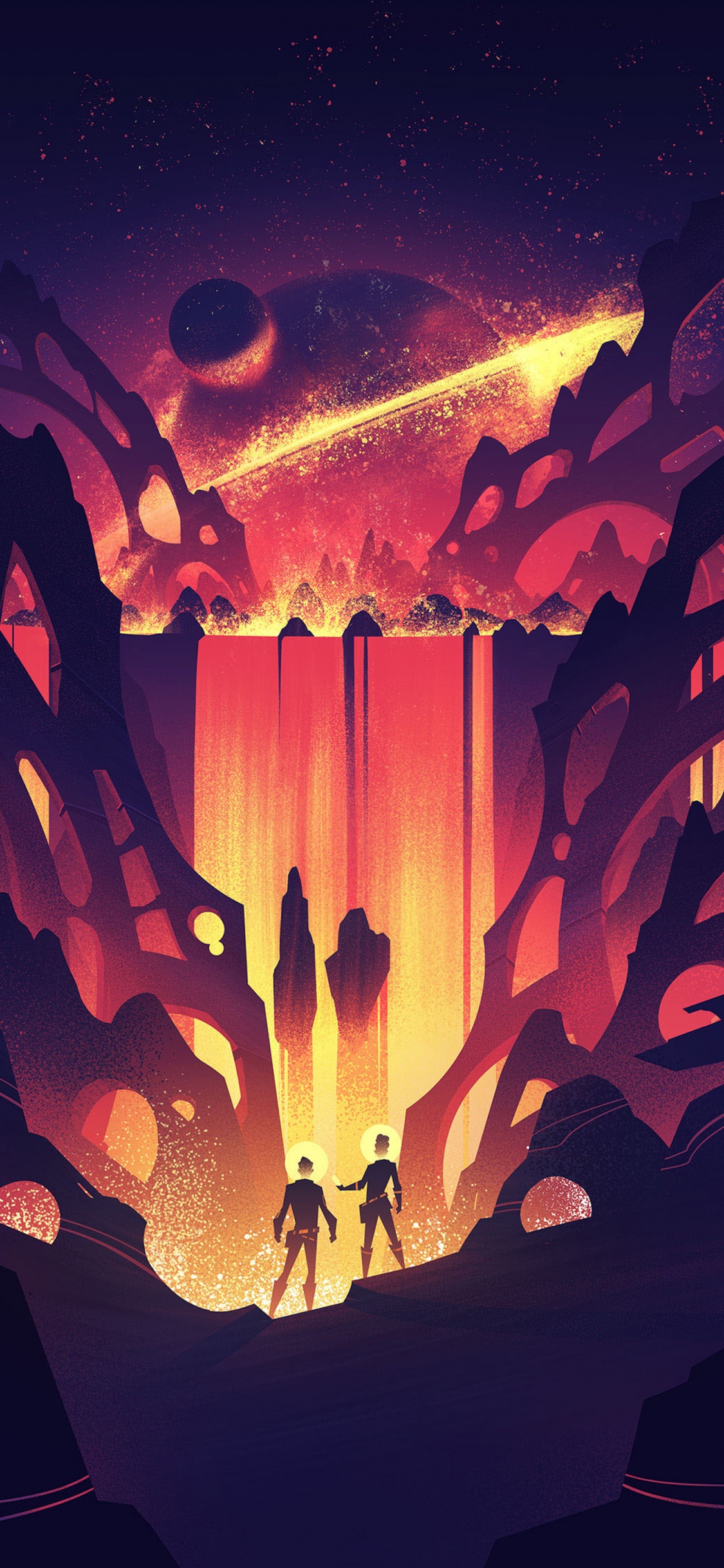 Обои иллюстрация, дизайн, keymaster игры космический парк игра, постер, графический дизайн в разрешении 1125x2436