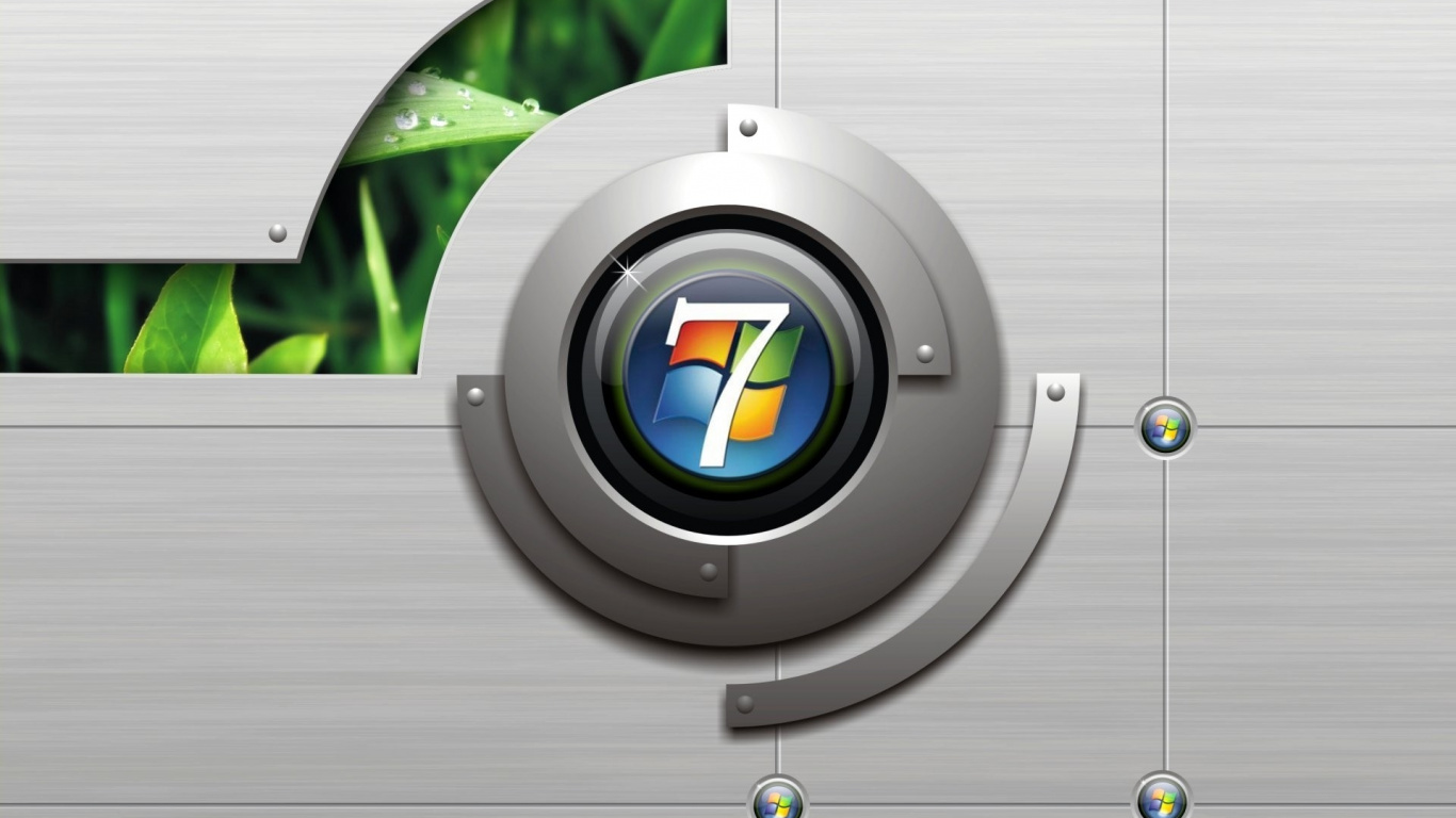 Обои windows 7, microsoft windows, круг, мультимедийные средства, аппаратура в разрешении 1366x768