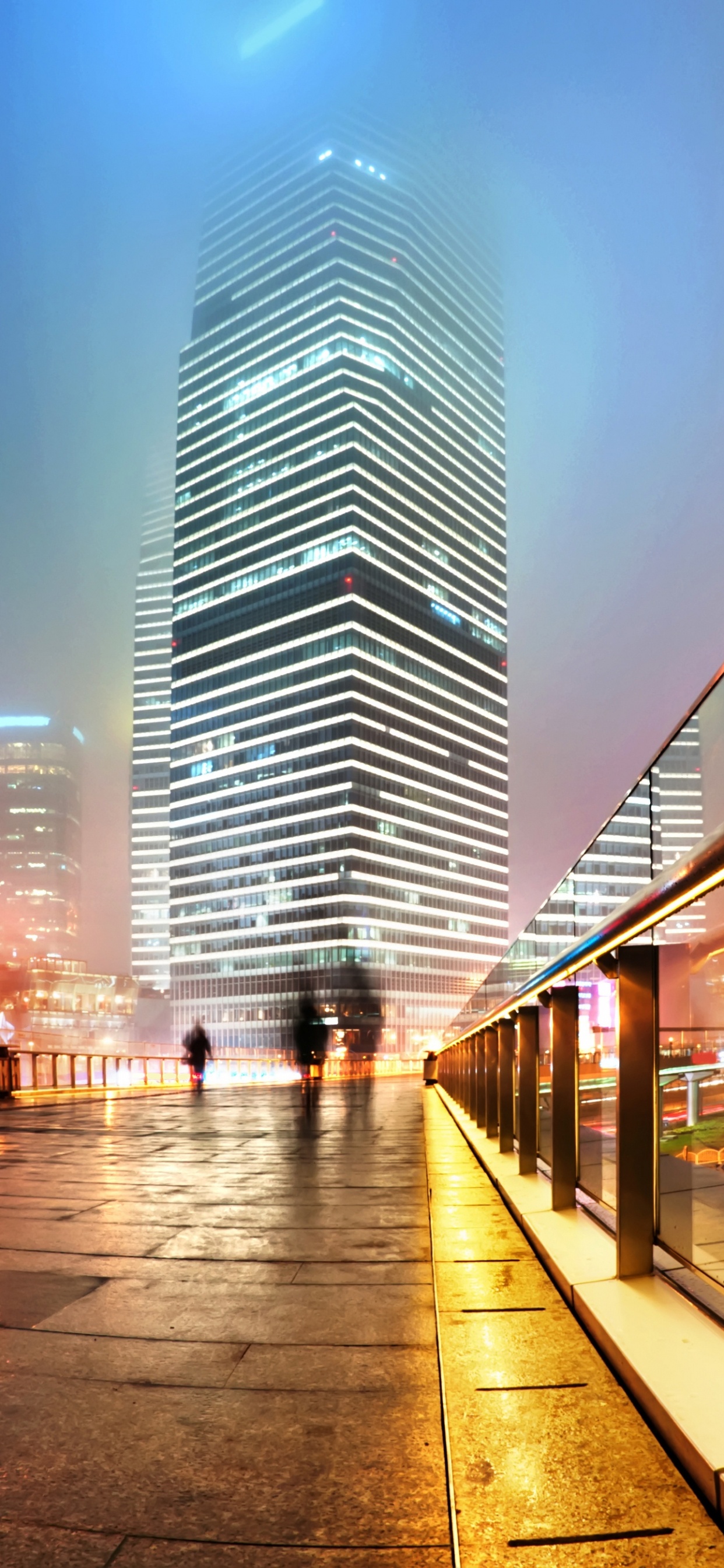 Обои ночь, город, вечер, метрополия, городской район в разрешении 1242x2688