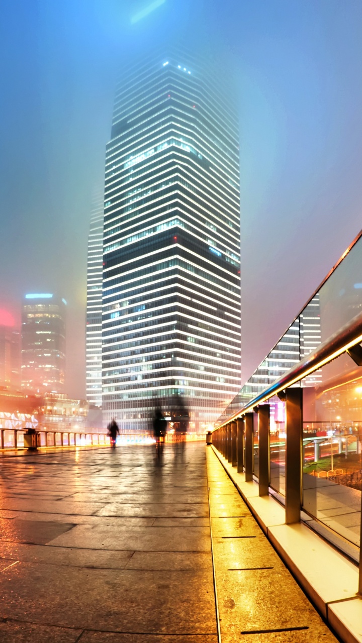 Обои ночь, город, вечер, метрополия, городской район в разрешении 720x1280