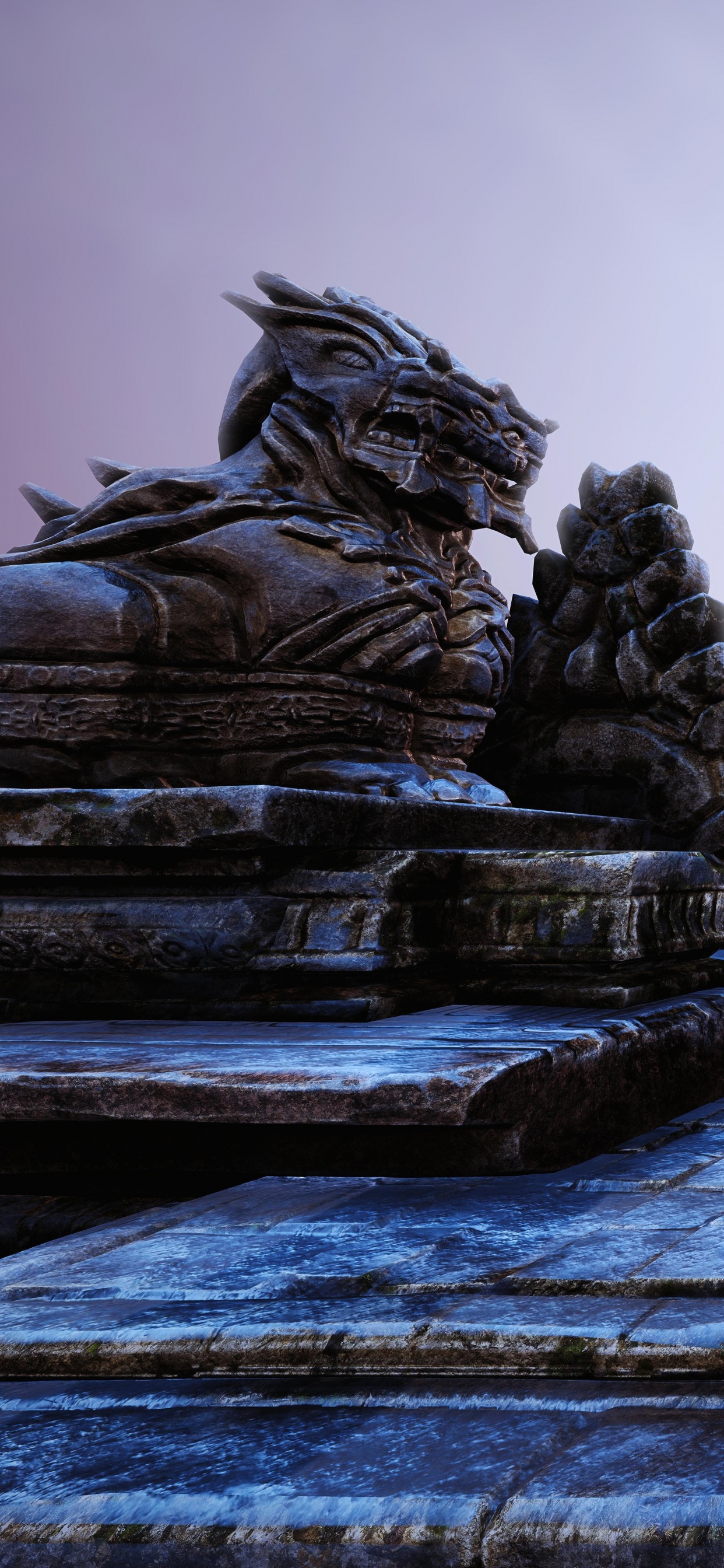 Обои дерево, пейзаж, статуя, археологический памятник, достопримечательность в разрешении 1242x2688