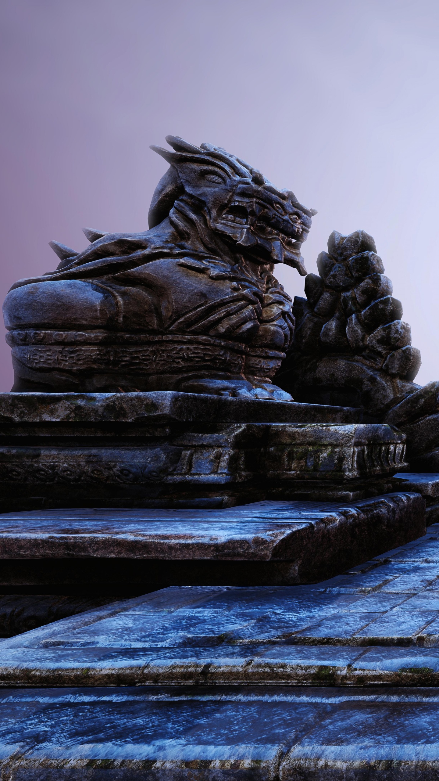 Обои дерево, пейзаж, статуя, археологический памятник, достопримечательность в разрешении 1440x2560