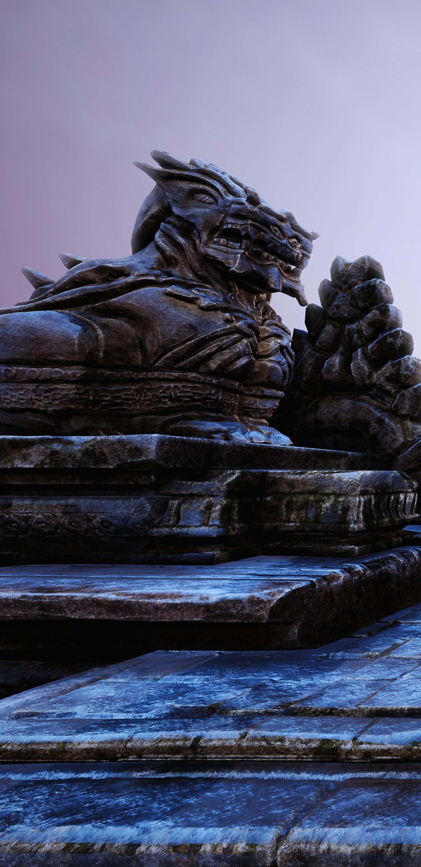 Обои дерево, пейзаж, статуя, археологический памятник, достопримечательность в разрешении 1440x2960