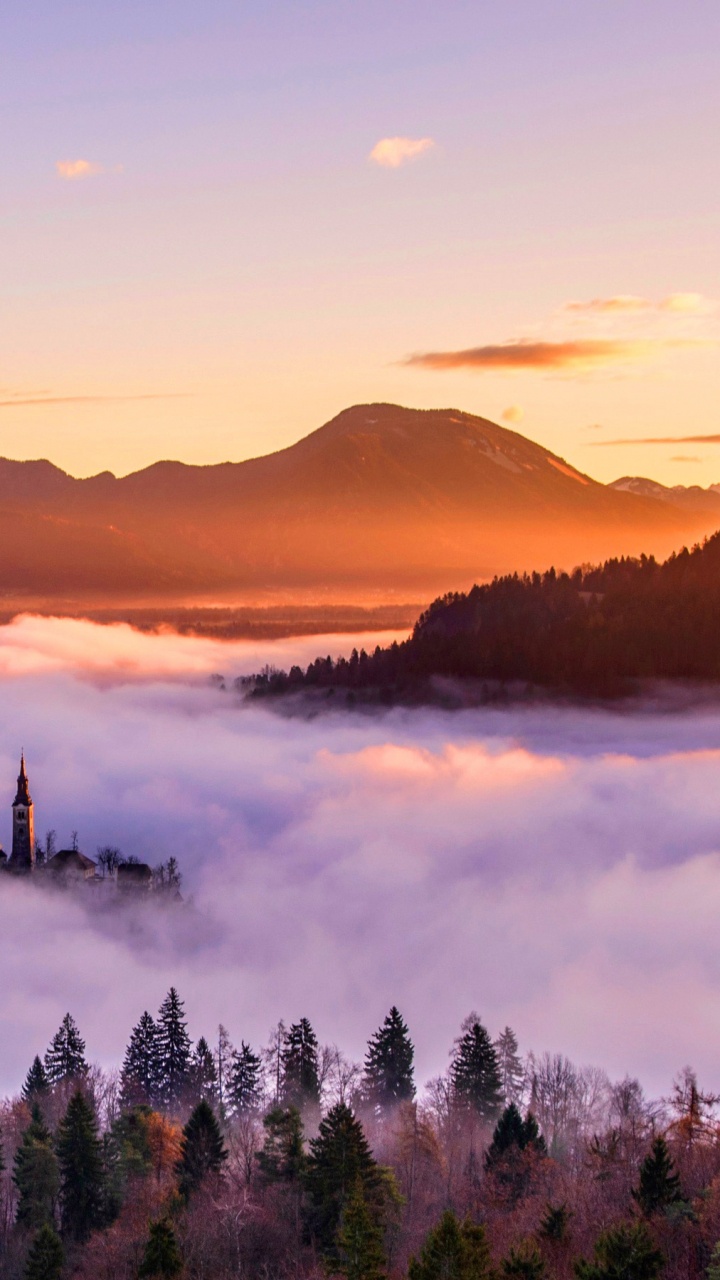 Обои природа, утро, восход солнца, облако, рассвет в разрешении 720x1280