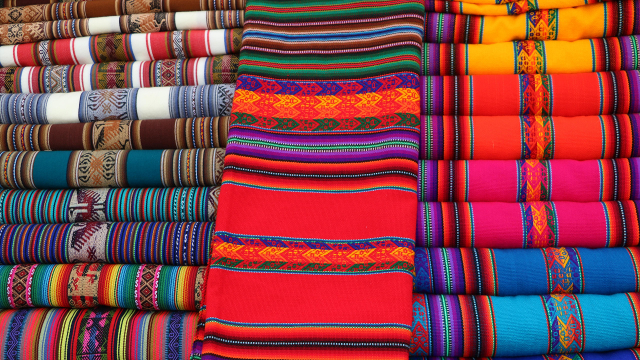 Обои узор, красочность, ткань, прямоугольник, линия в разрешении 1280x720